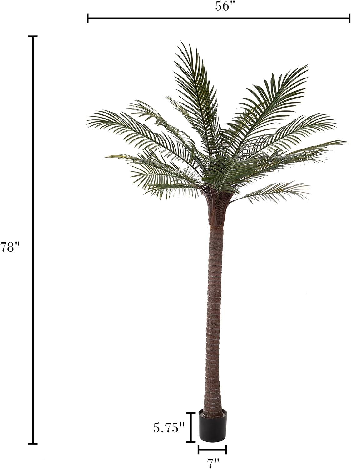 Pure Garden Artificial Palm Tree - Potted Faux Plant for Office or Home Decor - Realistic Greenery for Indoor or Outdoor Use