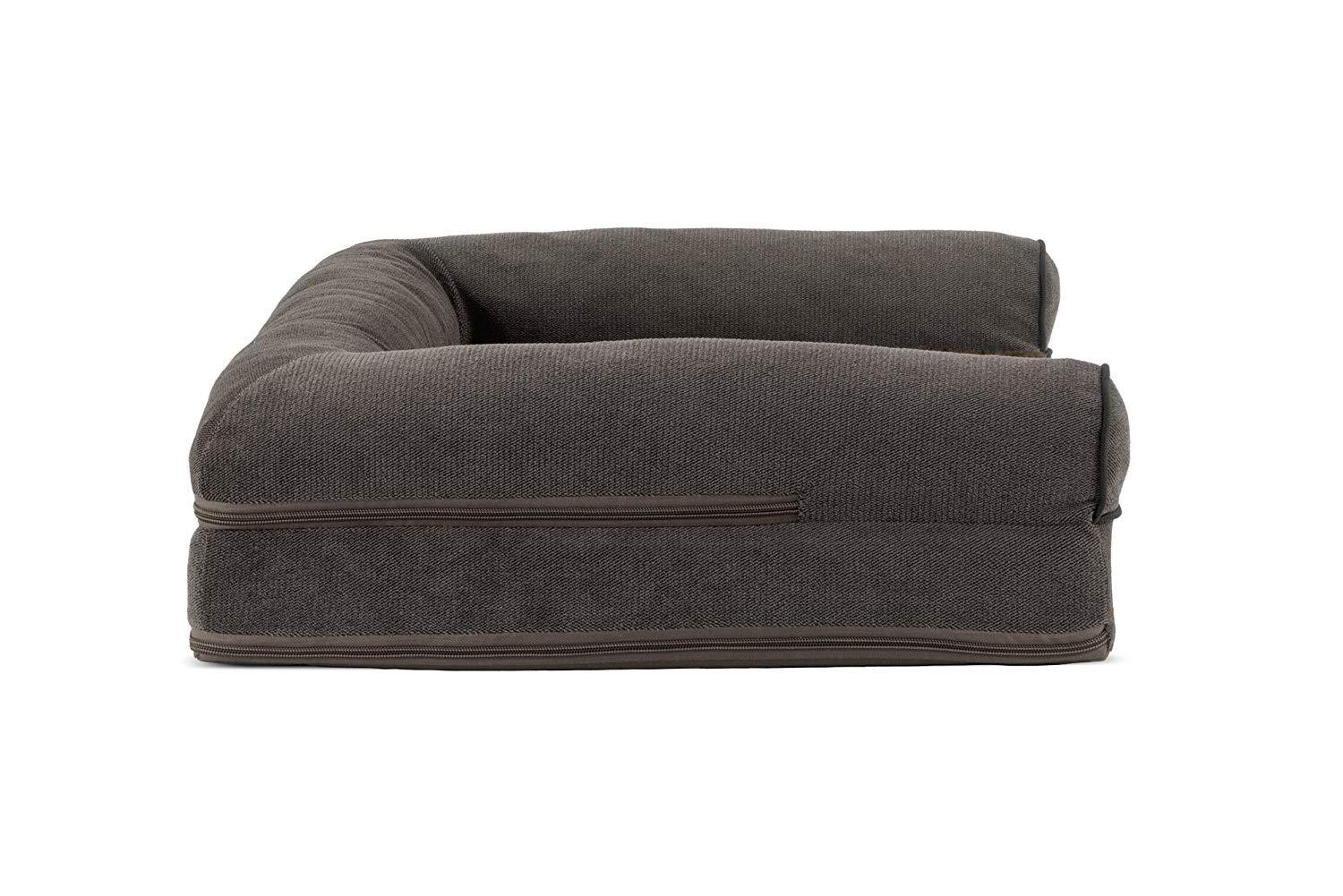 FurHaven Faux Fleece & Chenille Soft Woven Orthopedic Sofa Pet Bed