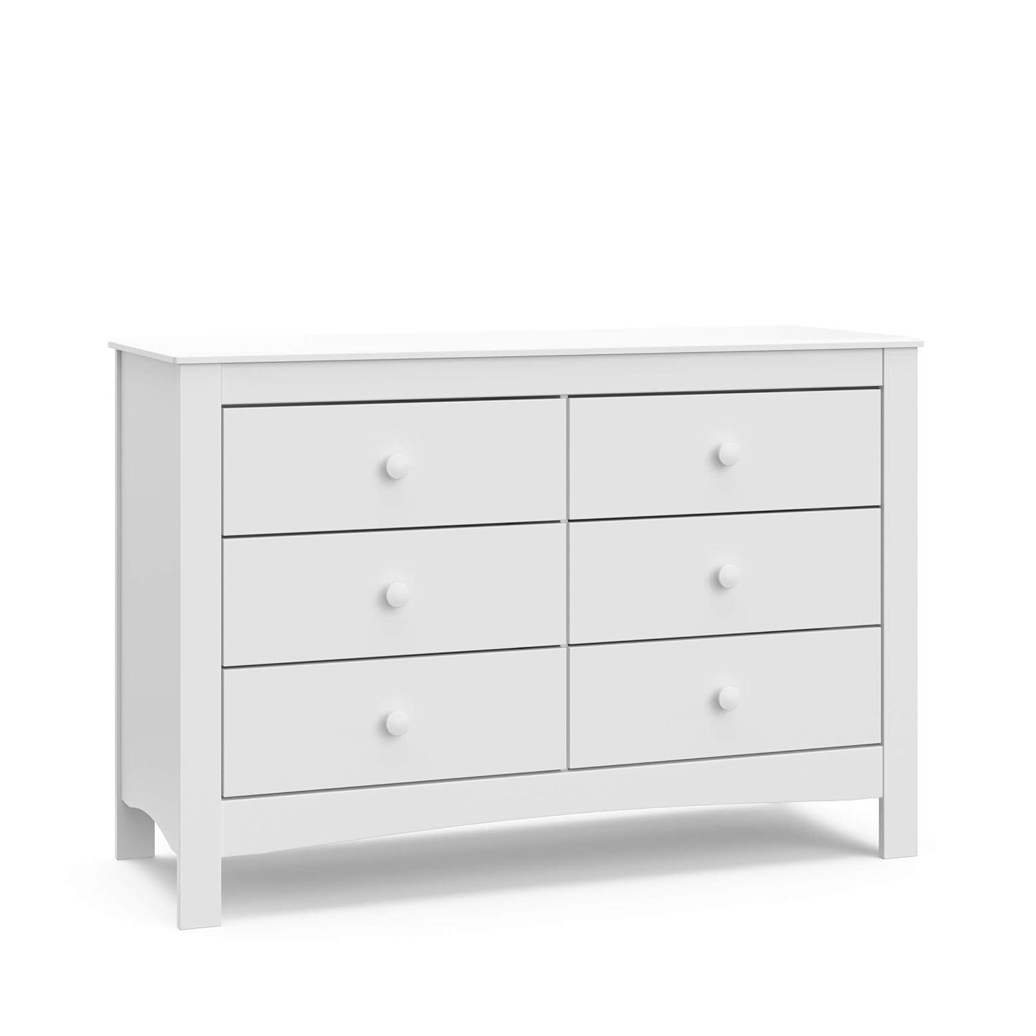 Noah White 6-Drawer GREENGUARD Certified Double Dresser