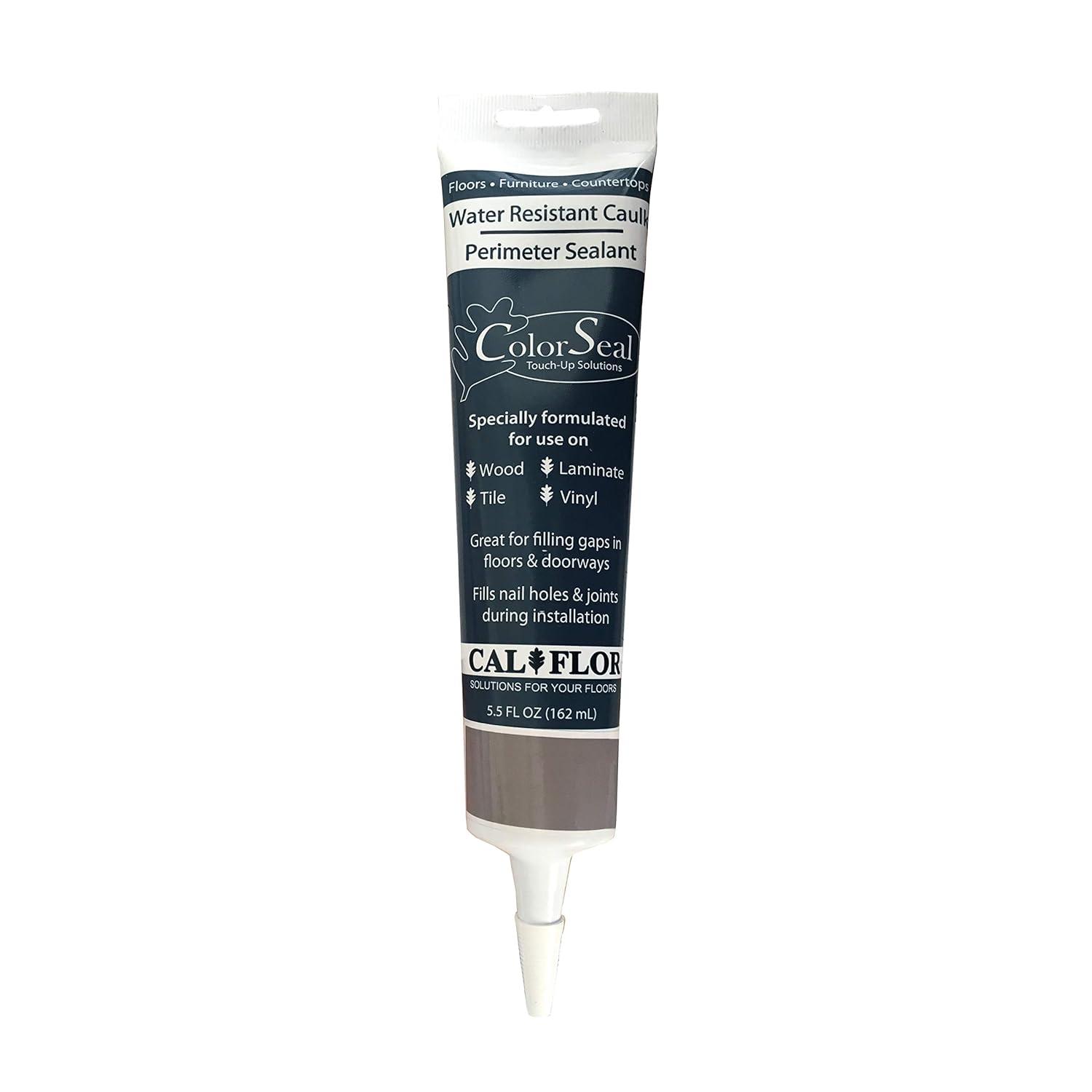 CalFlor CA49601CF Gray ColorSeal Flexible Sealant for use on Wood, Laminate, Tile, Stone, Vinyl and Any Hard Surface, 5.5 oz,