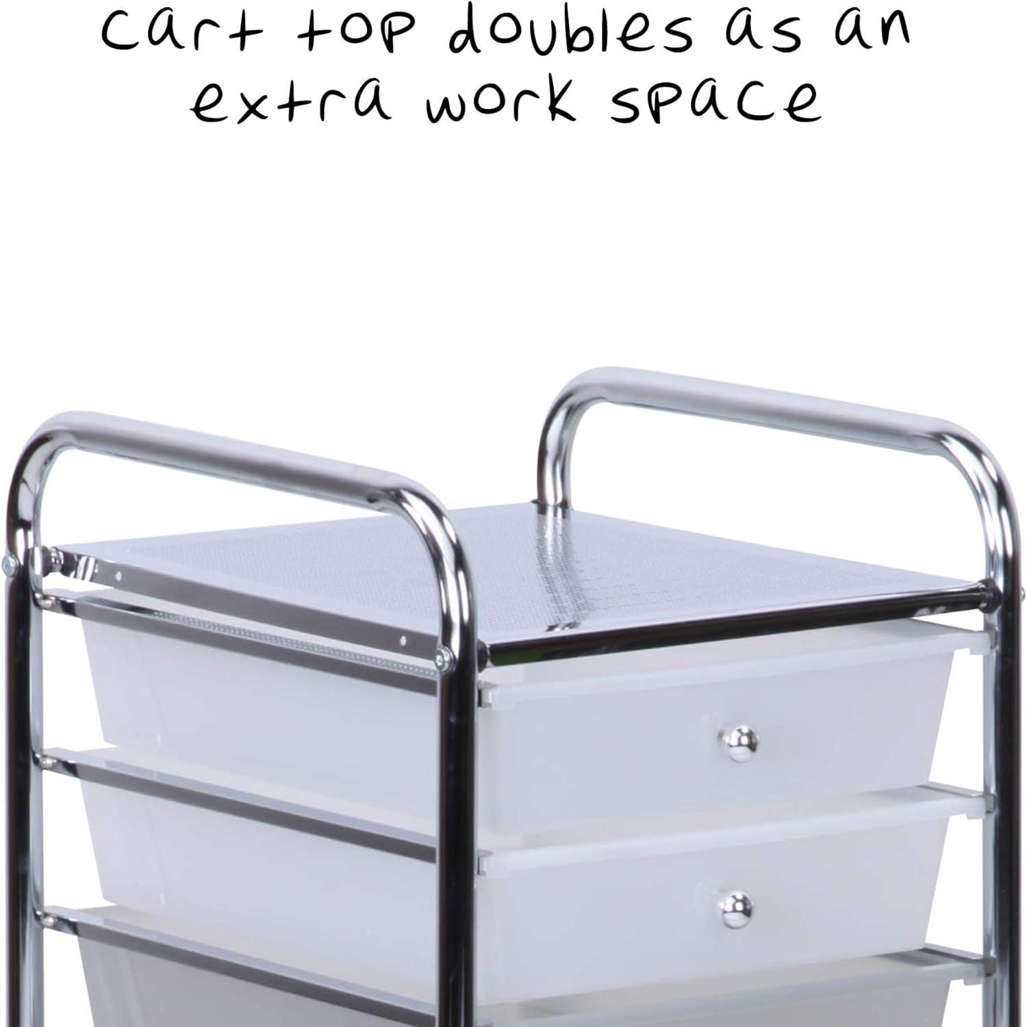 Gray and Black 10-Drawer Rolling Storage Cart