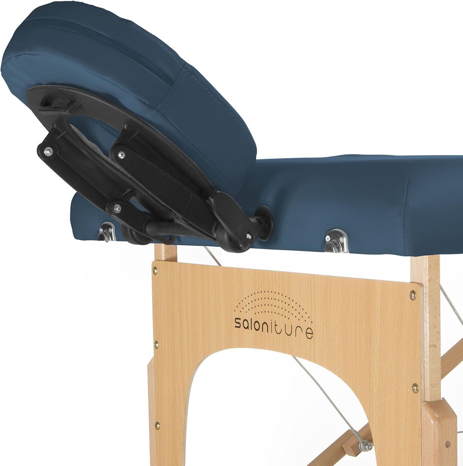 Saloniture Portable Professional Folding Massage Table with Carrying Case - Blue