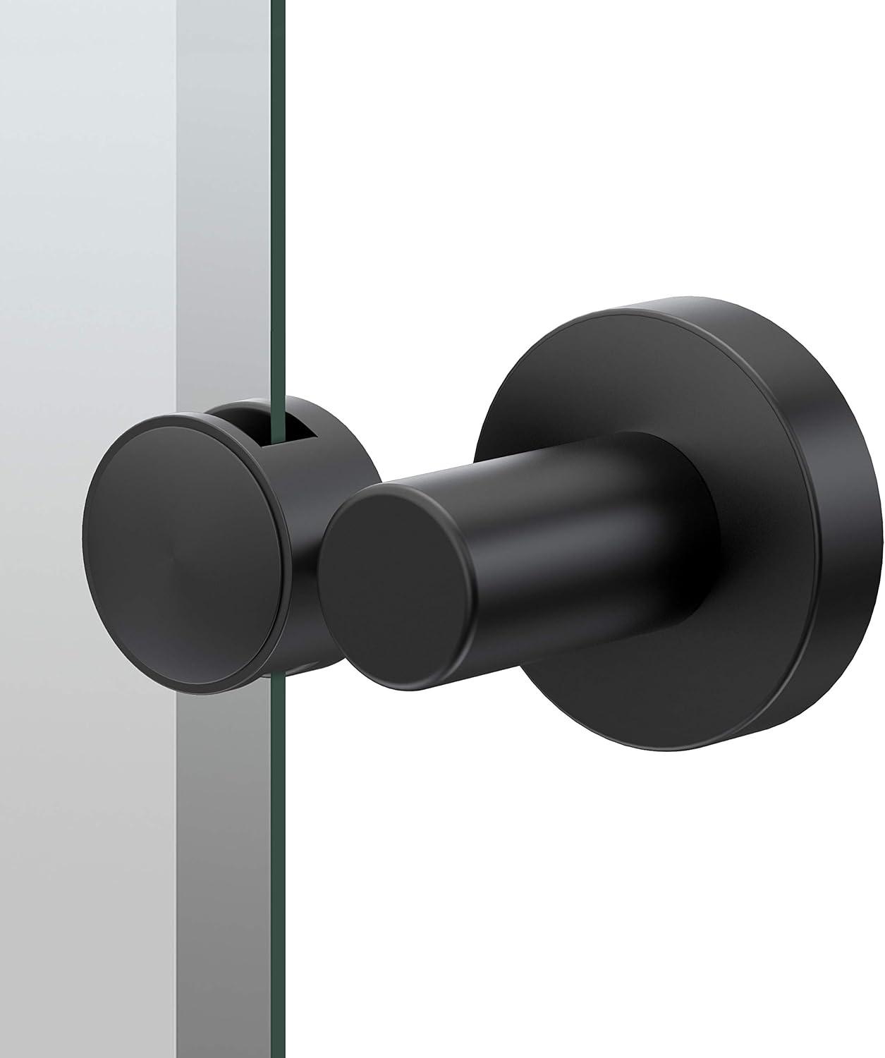 Sleek Frameless Matte Black Rectangular Bathroom Mirror, 24x24 inches