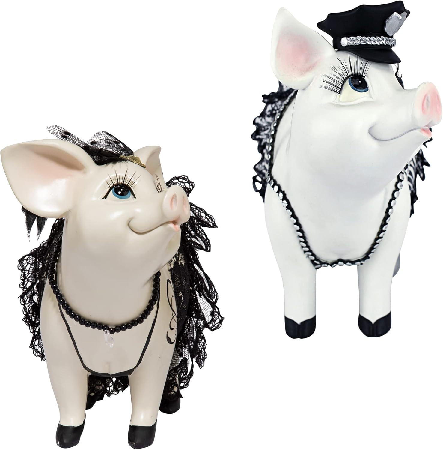 Design Toscano Lace and Lard, Pig Statues