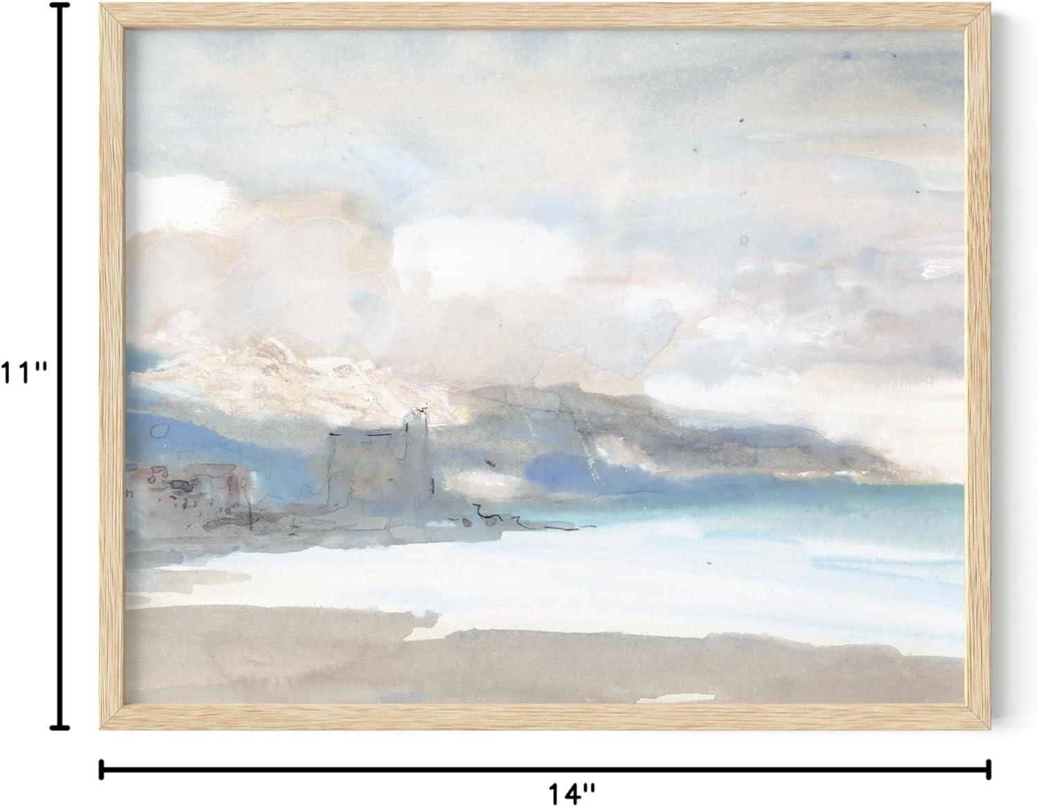 HAUS AND HUES Framed Coastal Wall Art – Bedroom and Living Room Masterpieces, Coastal Farmhouse Decor (Beige Frame, 11x14)