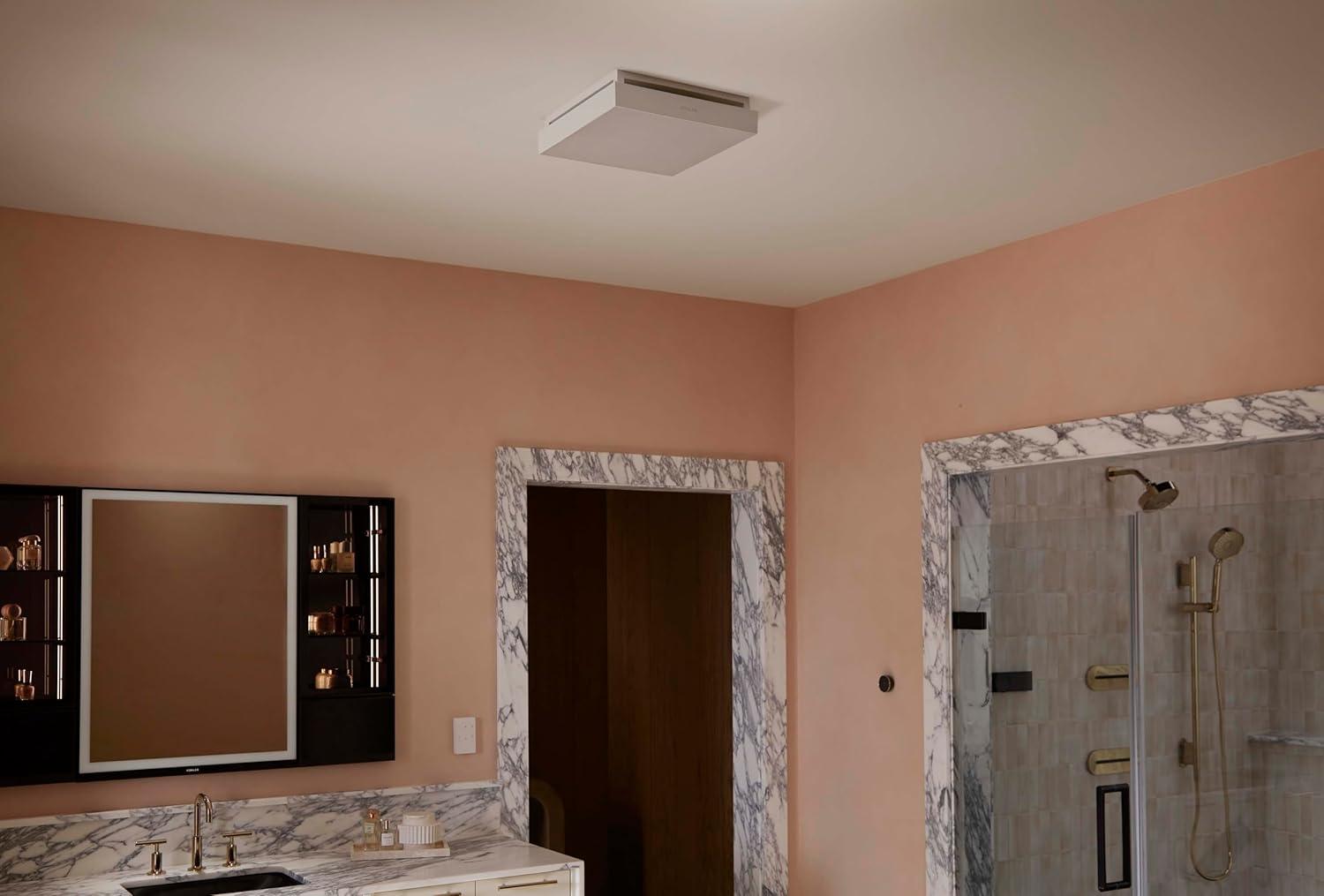 Kohler White Steel LED Ceiling Mount Exhaust Fan