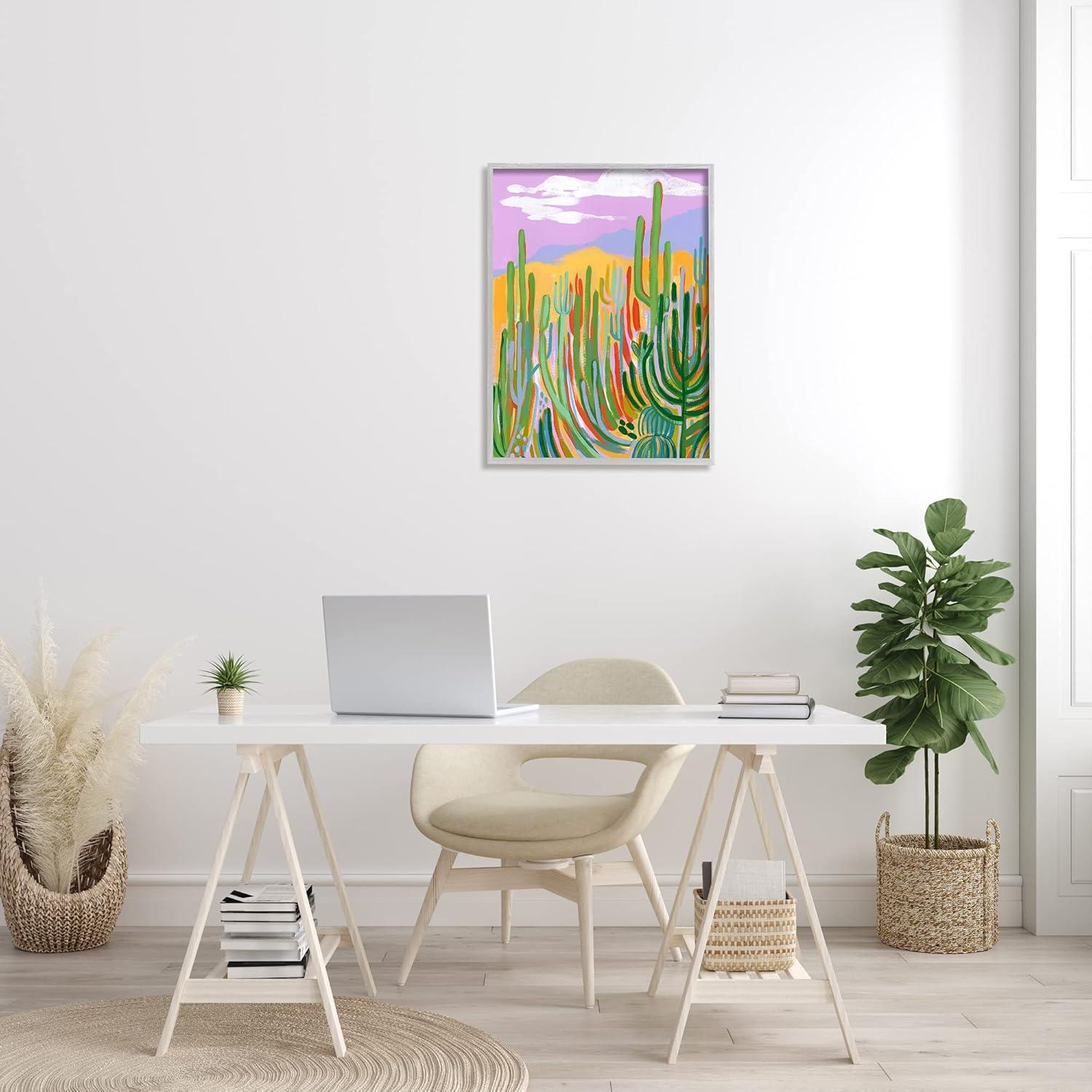 " Modern Desert Scenery Cactus Plants " by Laura Marr Painting Print