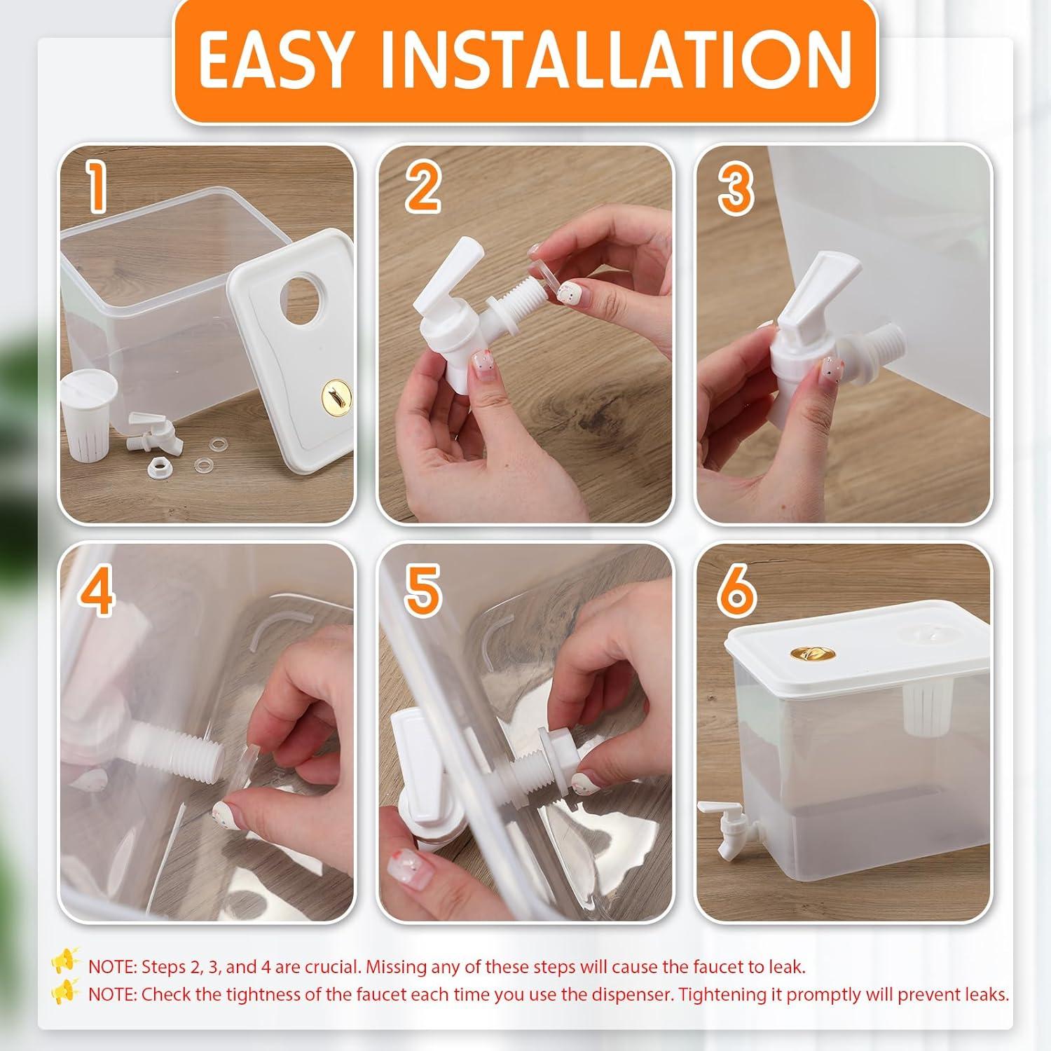 Mint Pantry® 2 Pack 2.5 Gallon Drink Dispenser For Fridge With Spigot Water Dispenser Leak Proof Lids Filter Screen Beverage Juice Container Sealed Plastic Lemonade Milk Cold Hot Drink Tea Jug For Party