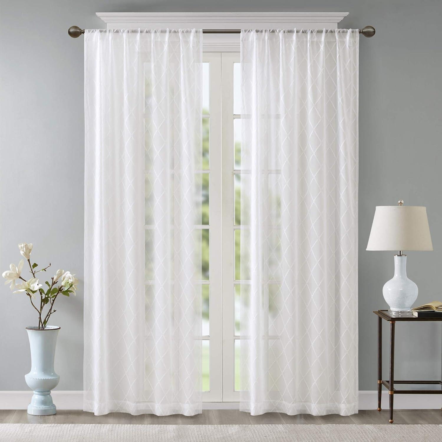 Nirod Diamond Sheer Window Curtain Panel