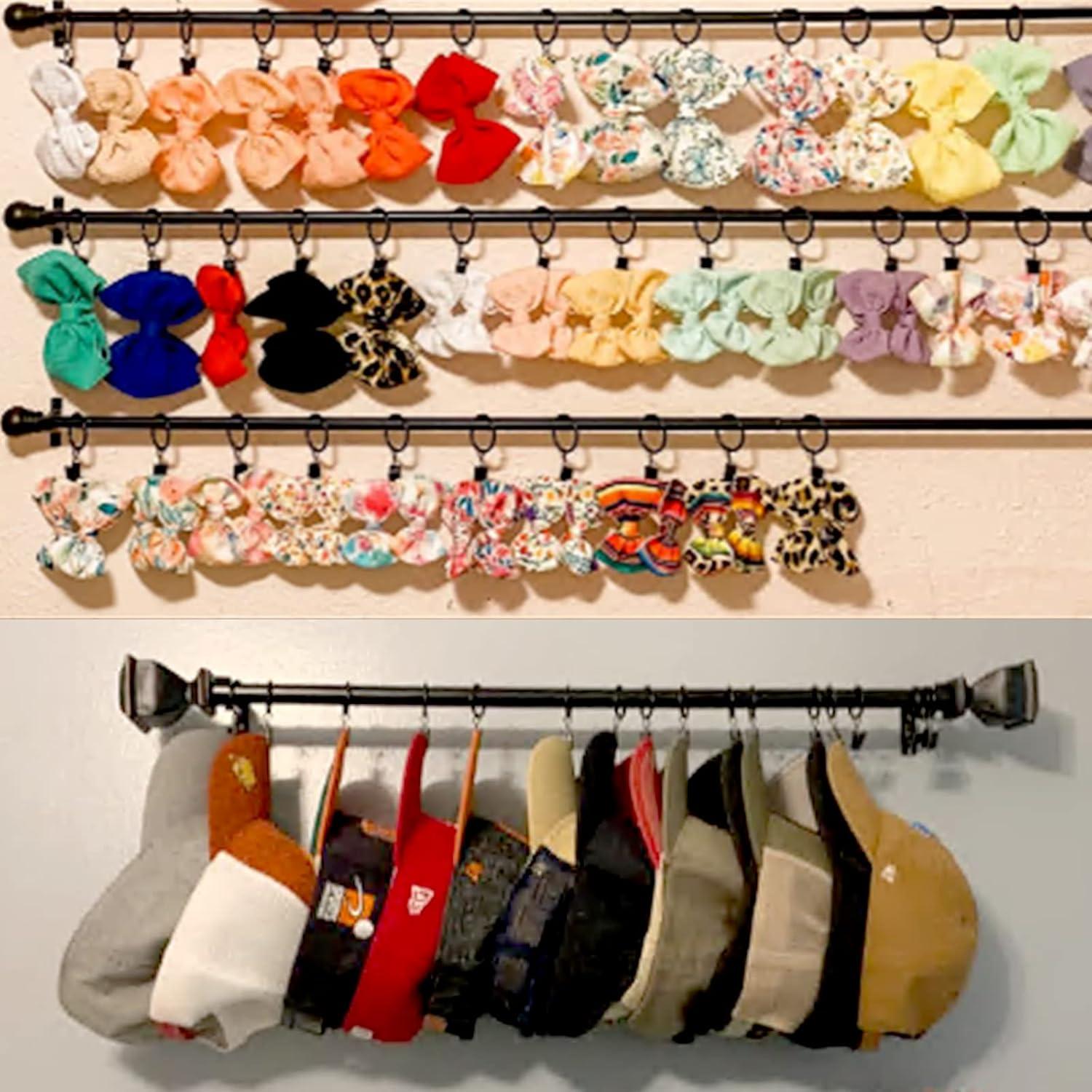 Clearance! Uscallm 40 Pack Metal Curtain Rings With Clips, Hat Clothes Clips, Drapery Clips With Rings, Drapes Rings 1.26in Interior Diameter Calf Stretch Box Unclaimed Pallets