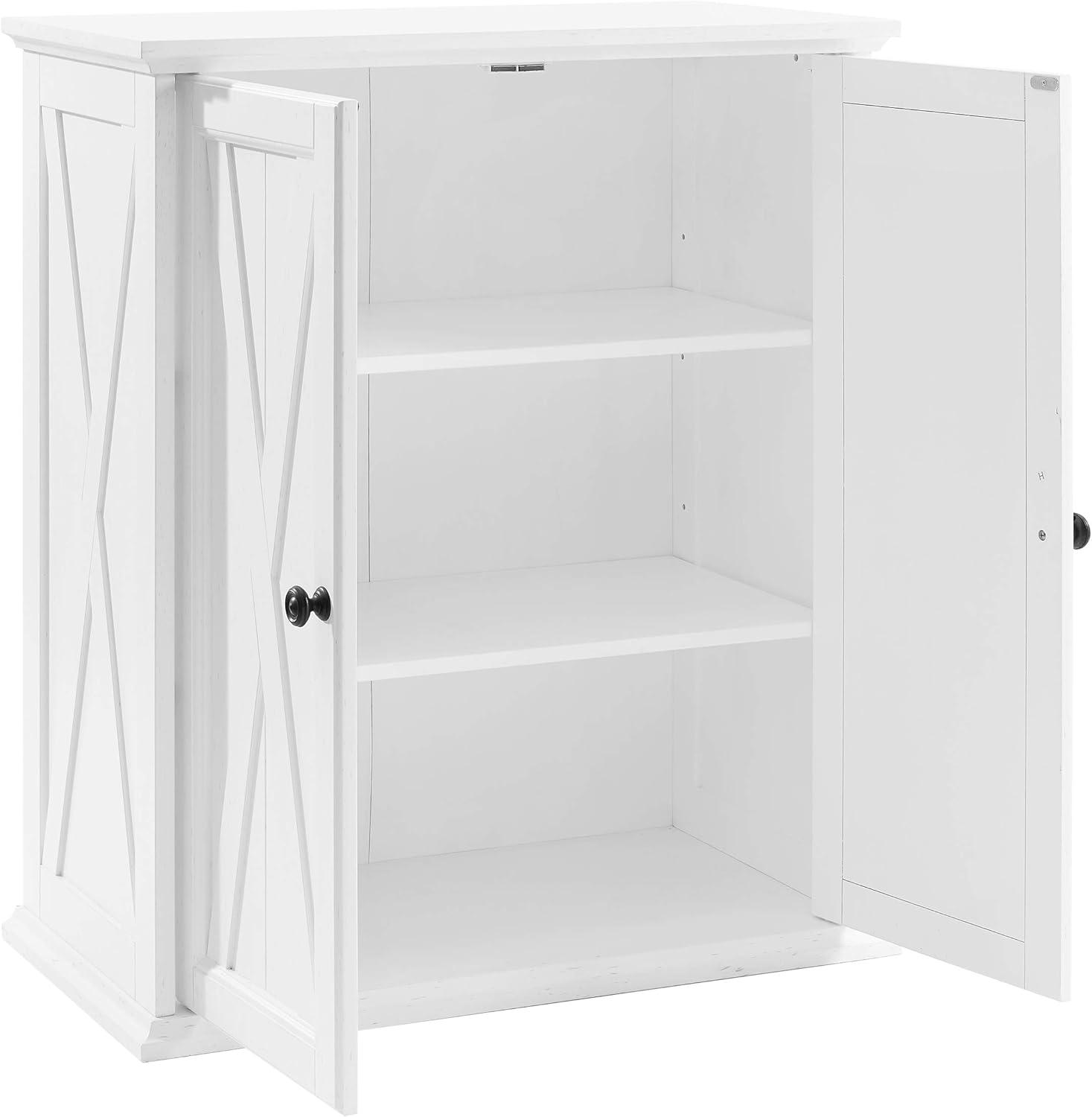 Crosley Clifton Stackable Pantry White: Farmhouse Style, Wood Veneer, Adjustable Shelves, Anti-Tip Hardware