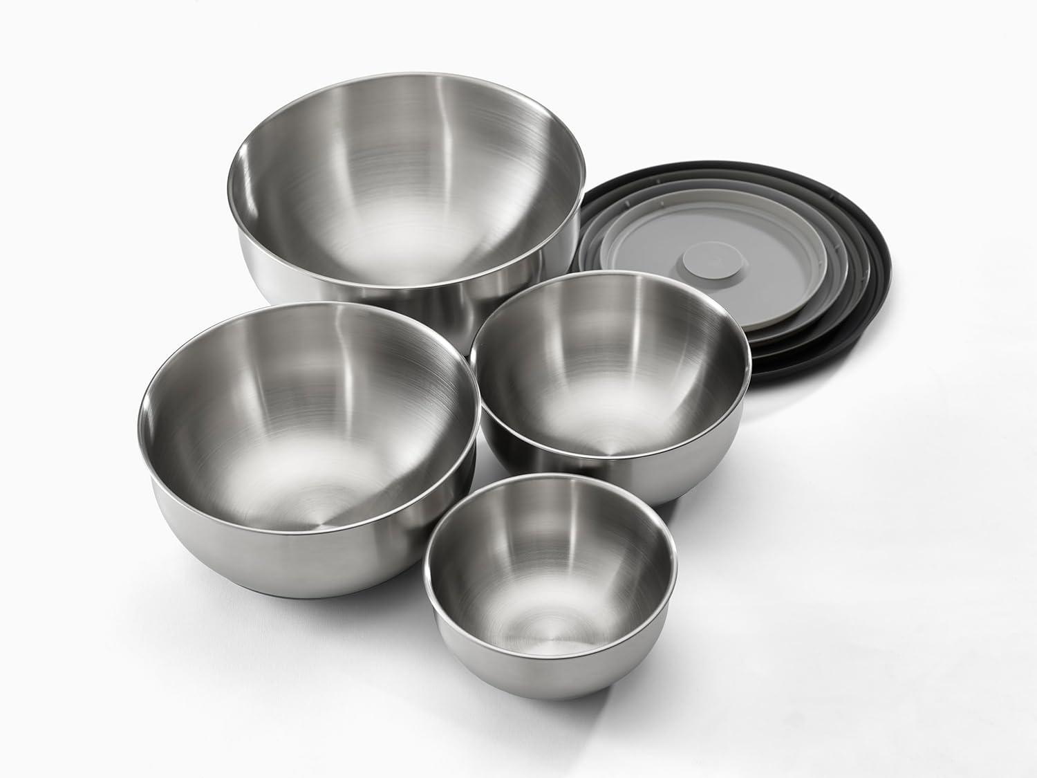 Stainless Steel Nesting Prep & Store Bowl Set with Lids