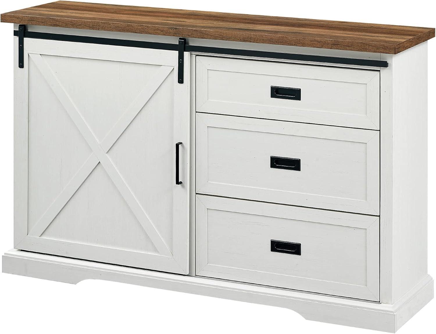 Highland Dunes Analaura 56" Wide Sliding Door Sideboard with 3 Drawers