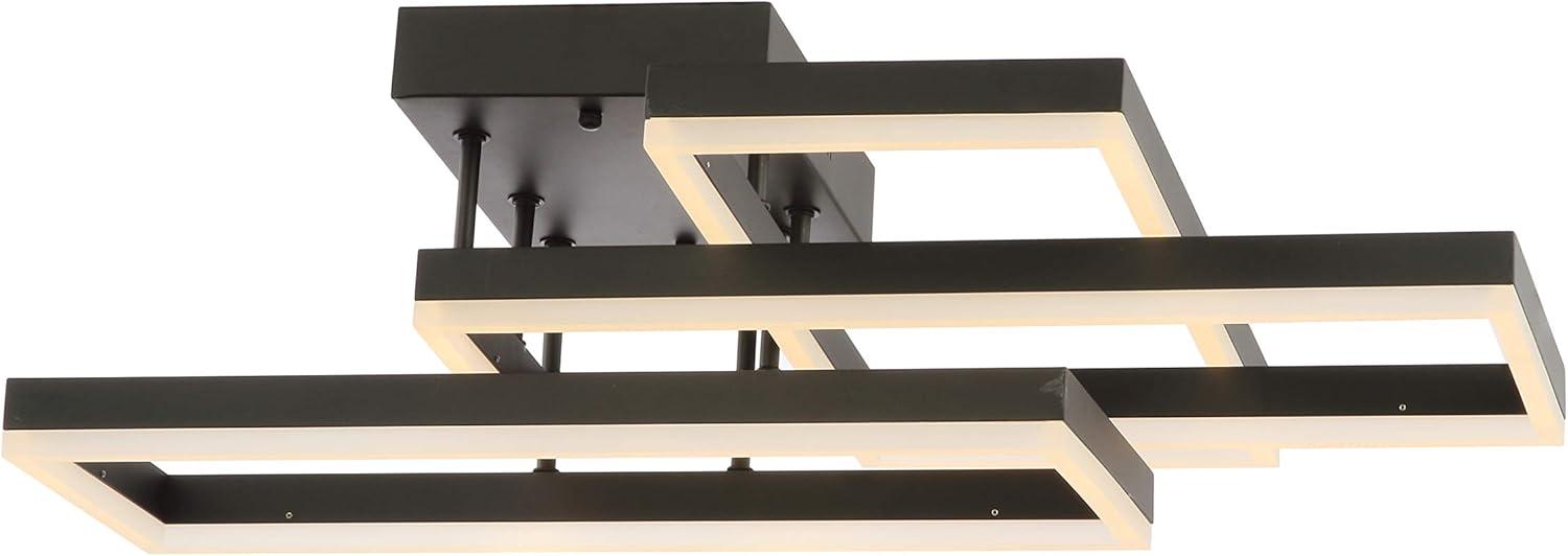 Lumina 28" LED Black Geometric Flush Mount Ceiling Light