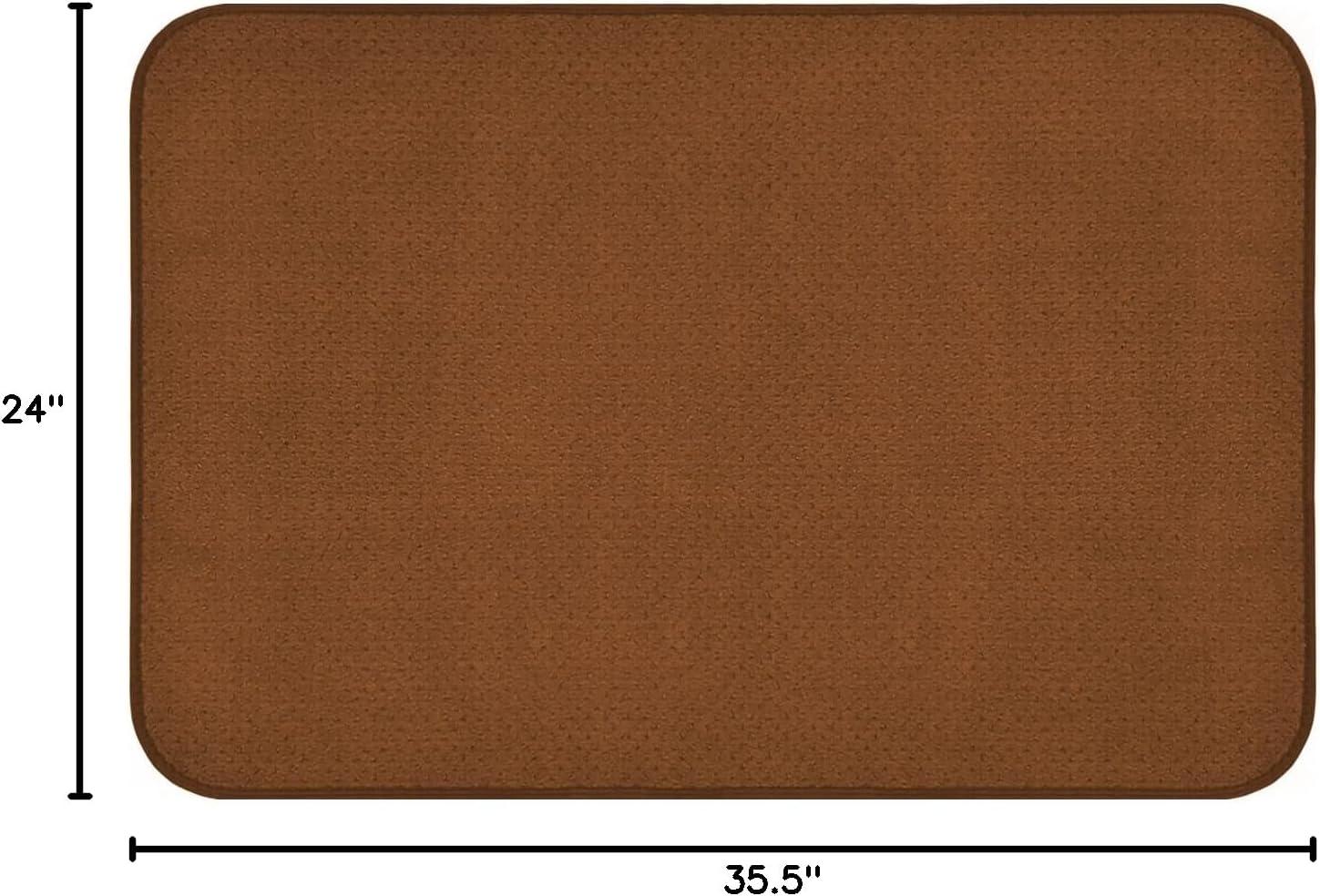 Skid-resistant Carpet Indoor Area Rug Floor Mat - Toffee Brown - 4' X 4' - Many Other Sizes to Choose From