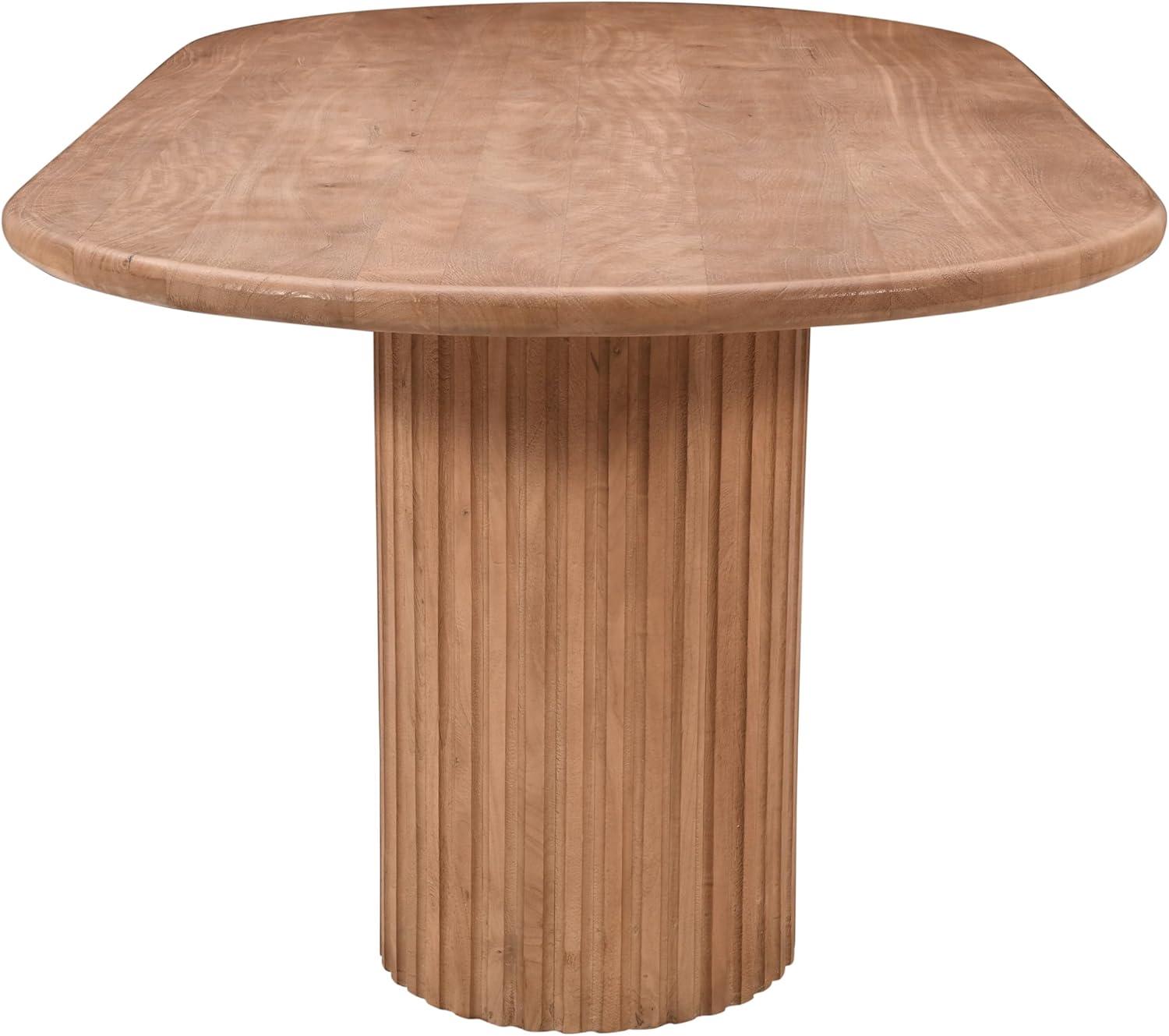 Wade Logan® Chellapah Solid Wood 84" Mid-Century Modern Fluted Double Pedestal Dining Table