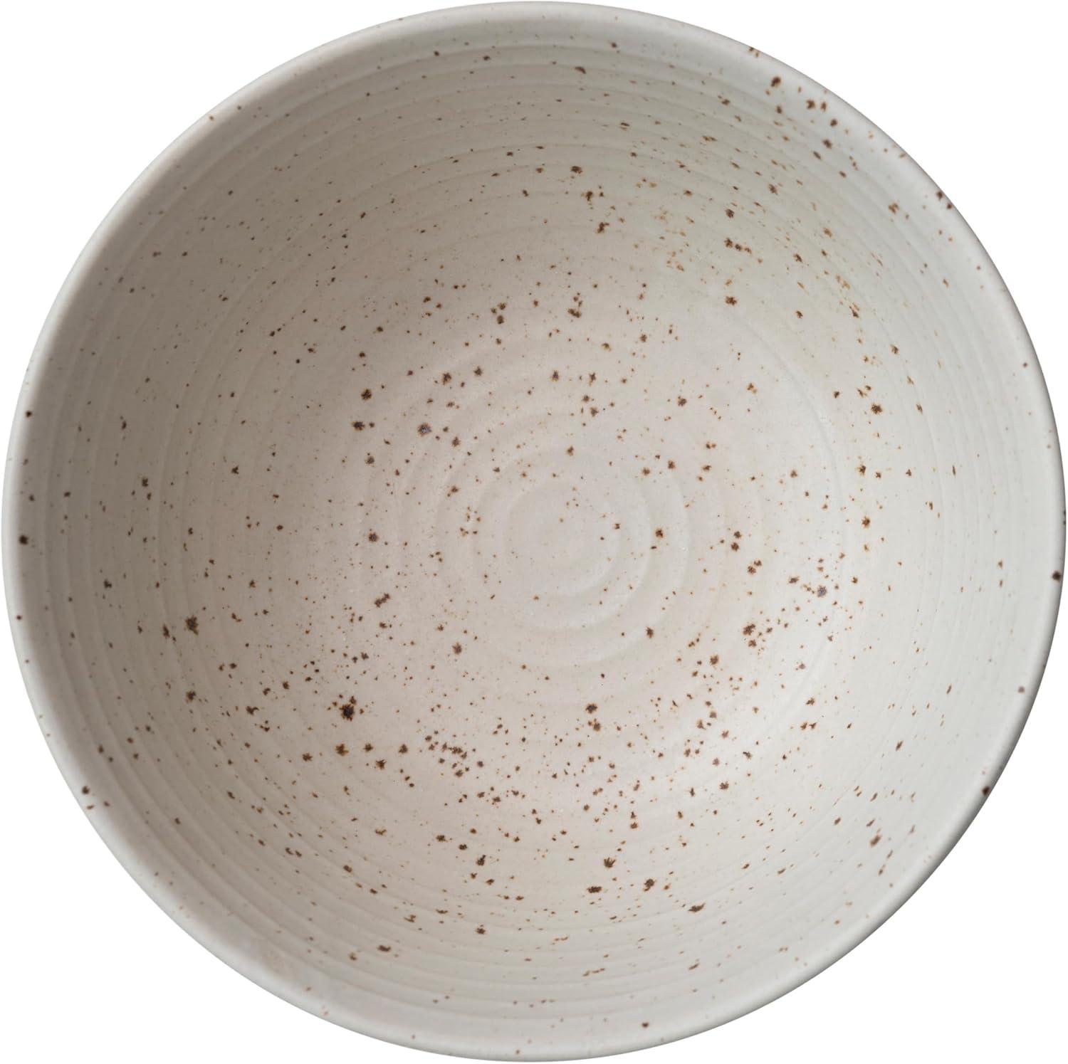 Creative Co-Op Farmhouse Stoneware Bowl, White Speckled Glaze