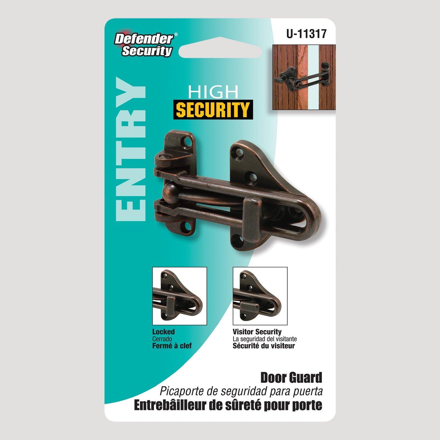Prime-Line Swing Bar Door Guard With High Security Auxiliary Lock (Single Pack)