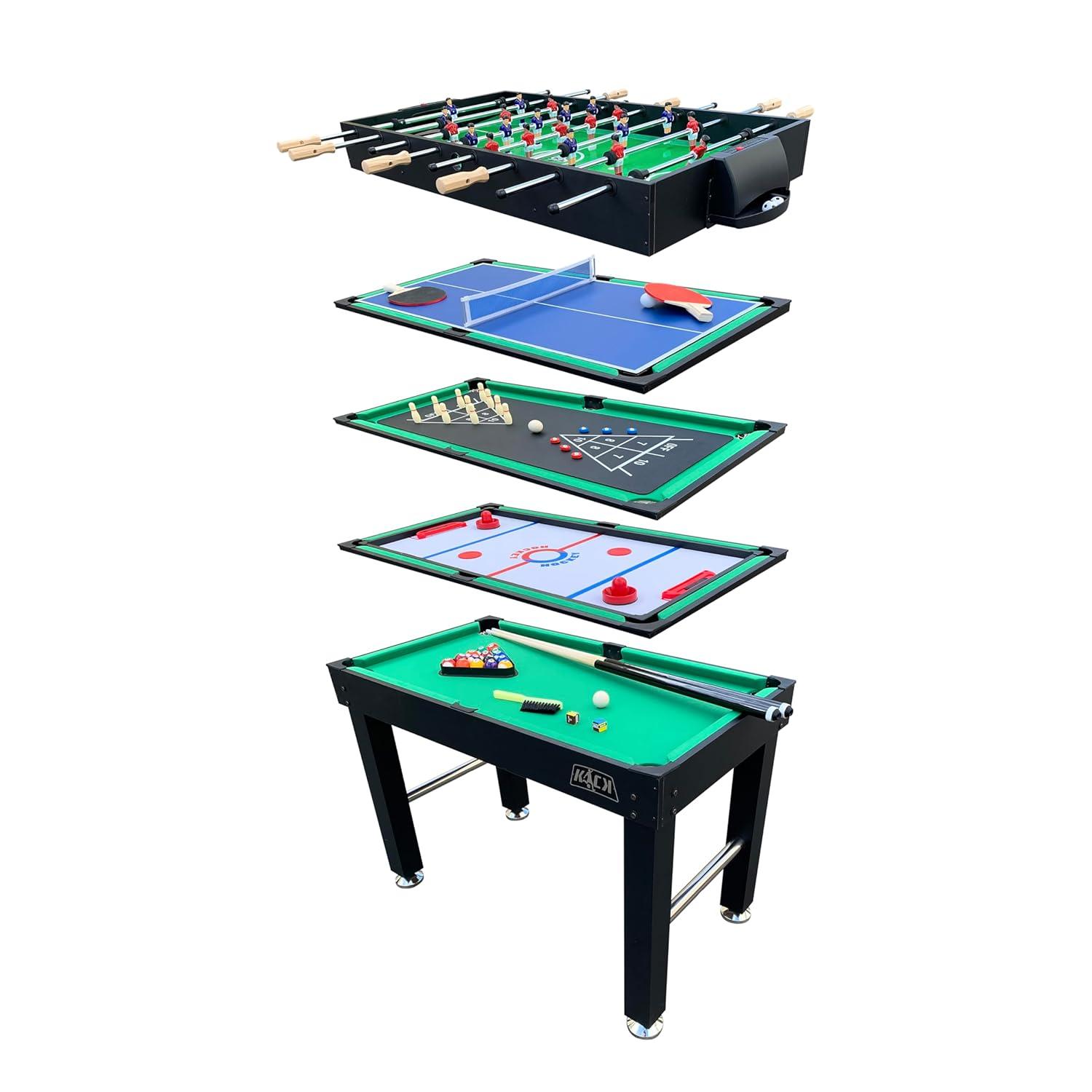 KICK Foosball Tables KICK Hexad 48″ 6-in-1 Multi Game Table Combo Arcade Set for Home, Game Room, Friends & Family