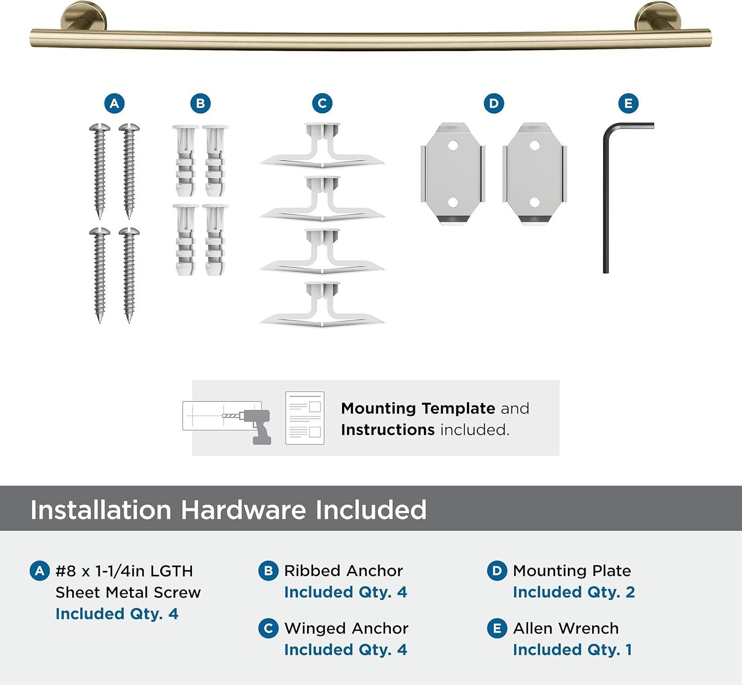 Brushed Bronze 24" Stainless Steel Wall Mounted Towel Bar