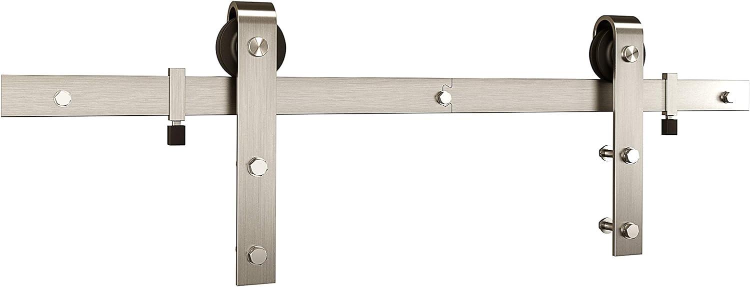 928 72" 2 piece Classic Interior Barn Door Kit - Satin Nickel