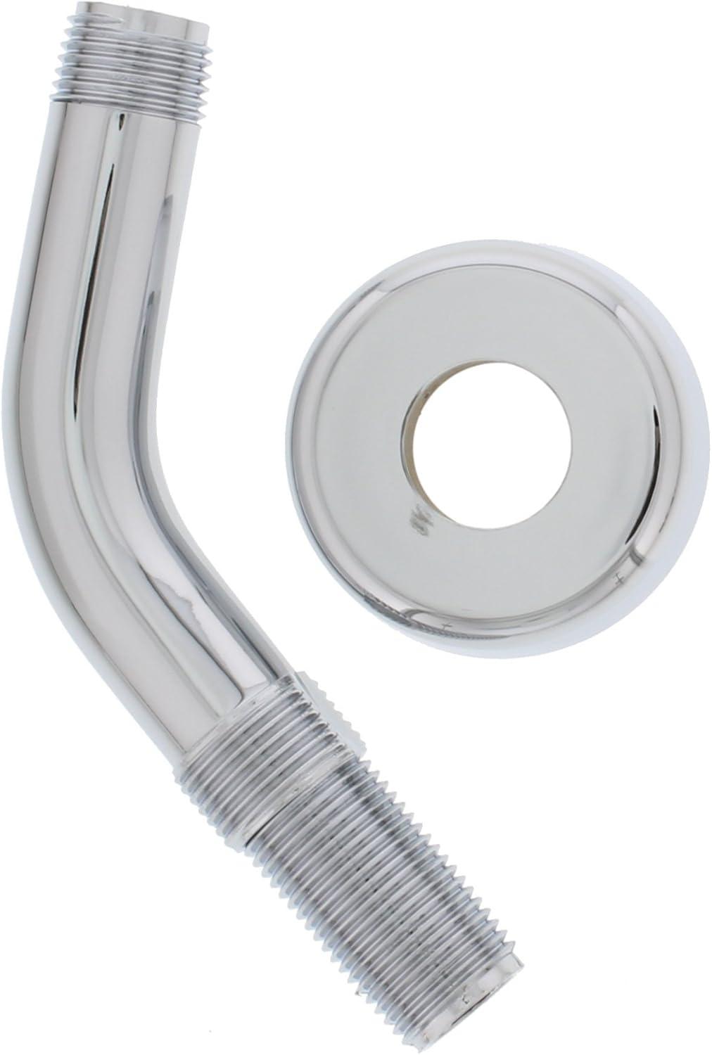 Universal Chrome Non-Metallic Shower Arm with Flange