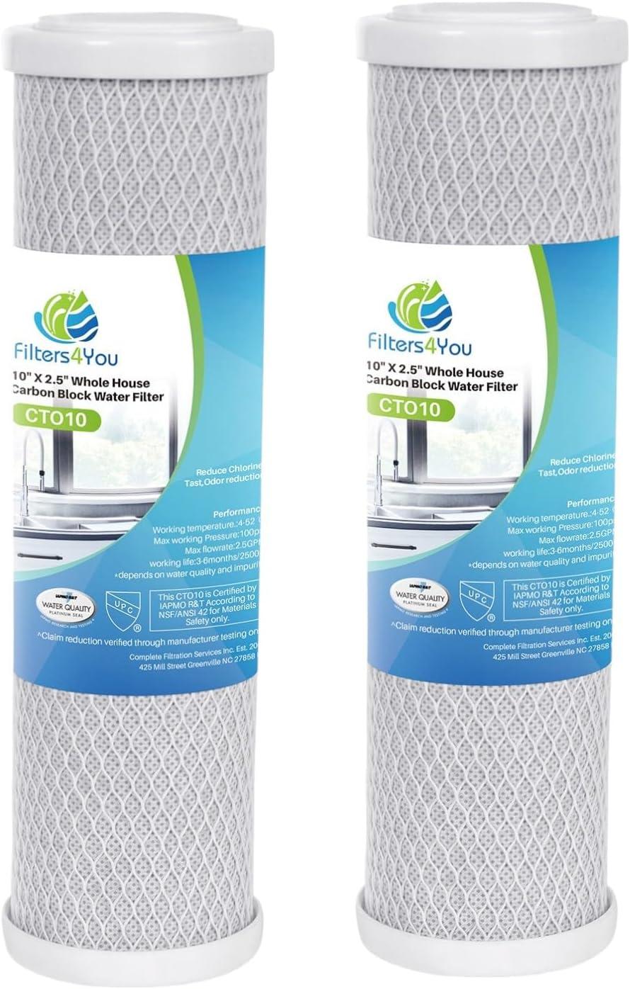 CFS  Carbon Block Water Filter Cartridges Compatible with Rainsoft UF22, UF22T, UF-50, UF-50T Models  Removes Bad Taste and Odor  Whole House Replacement Filter Cartridge 2 Pack