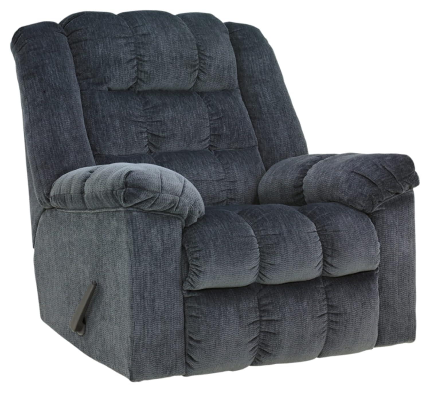 Ludden Rocker Side Lever Recliner Sand - Signature Design by Ashley: Plush Upholstery, Metal Legs, Foam Fill