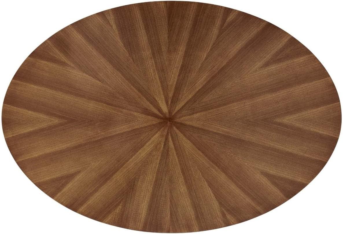 Walnut Oval Mid-Century Modern Dining Table for Eight