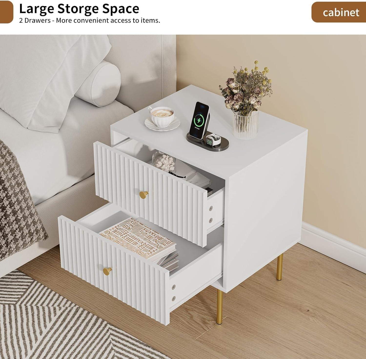 Nightstand With 2 Drawers (Set of 2)