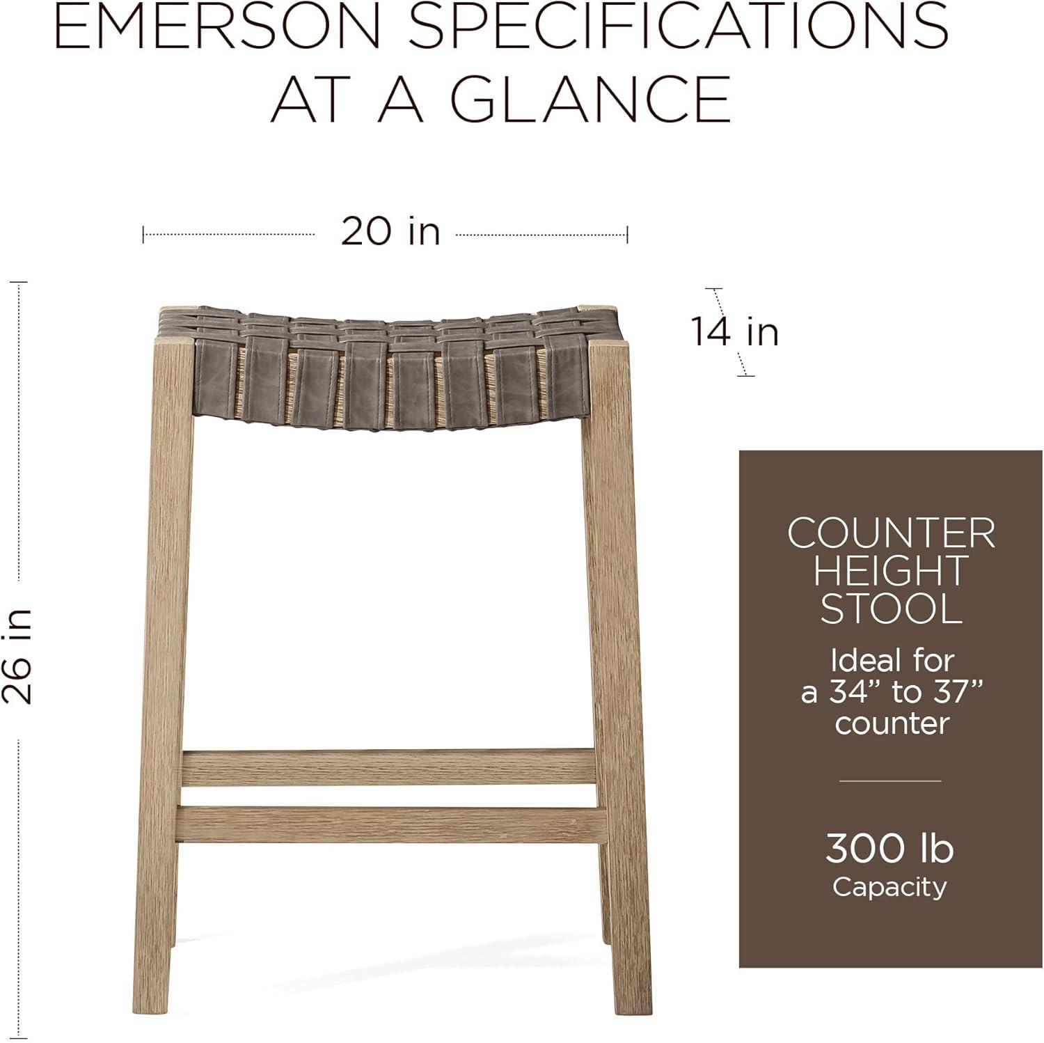Maven Lane Emerson Kitchen Stool with Vegan Leather Upholstery