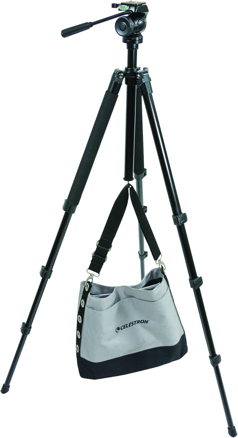 Celestron TrailSeeker Fluid Pan Tripod, Black