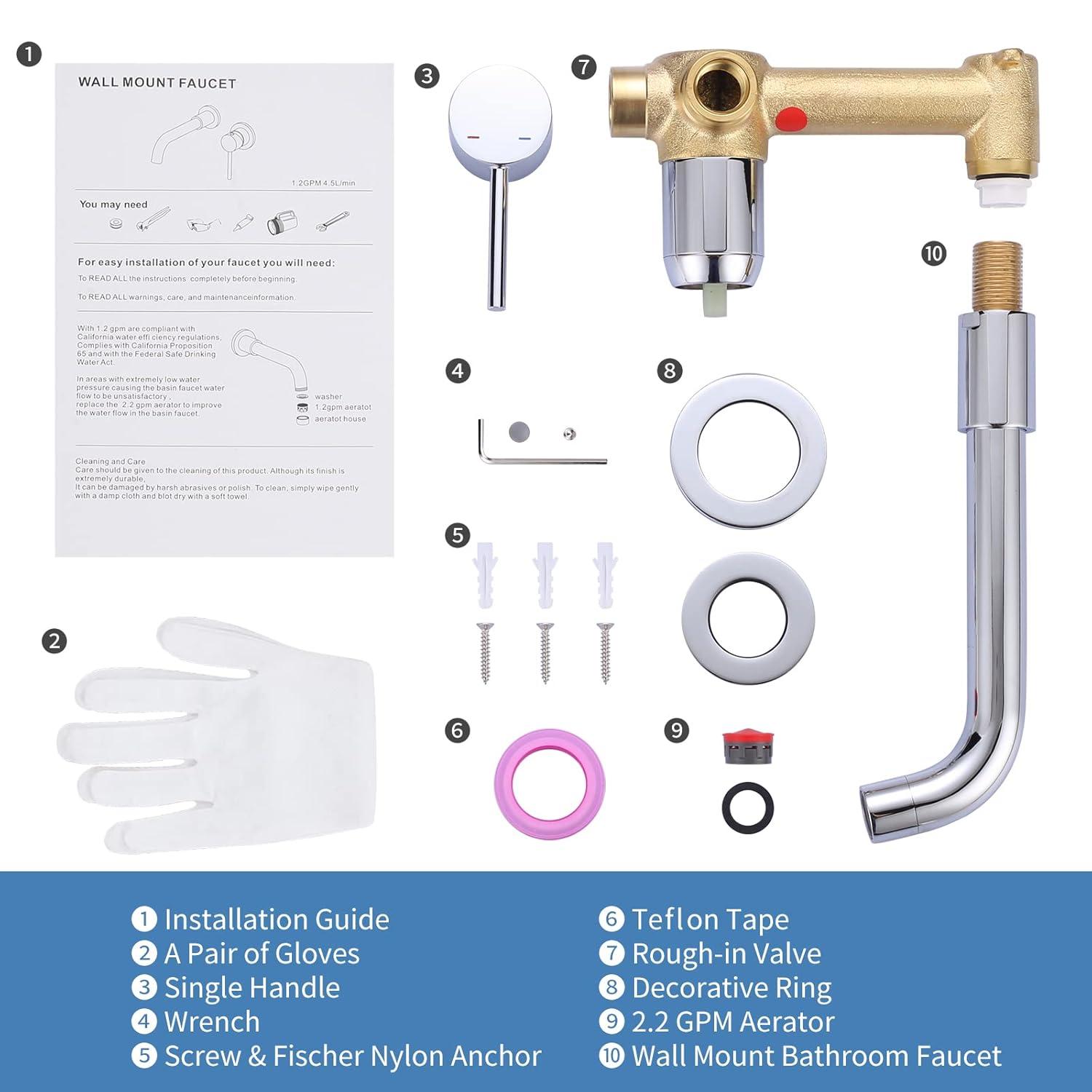 ARCORA Wall Mounted Optional Single-handle Bathroom Faucet 131300C-WF