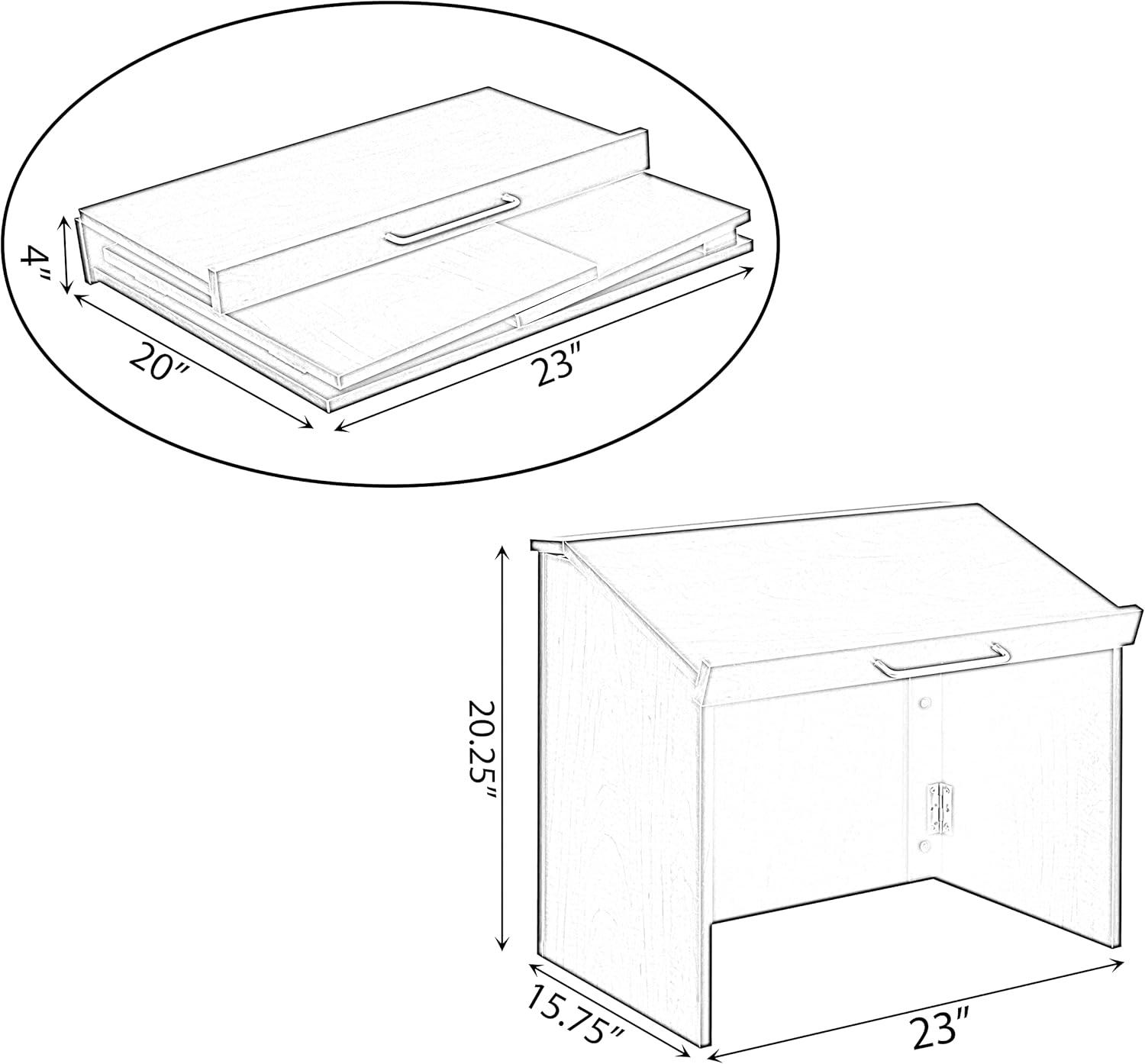 Basicwise Foldable Tabletop Portable Podium, for Church, School, Office, or Home