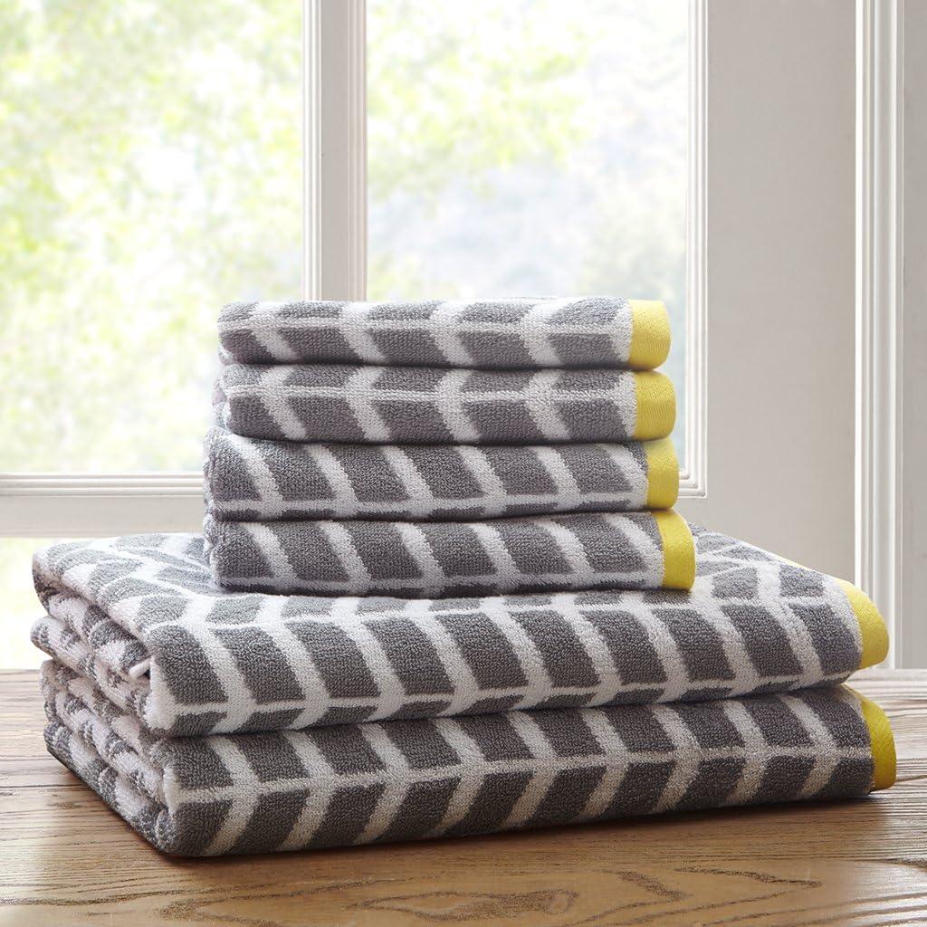 Intelligent Design Nadia Cotton Jacquard Bath Towel 6 Piece Set