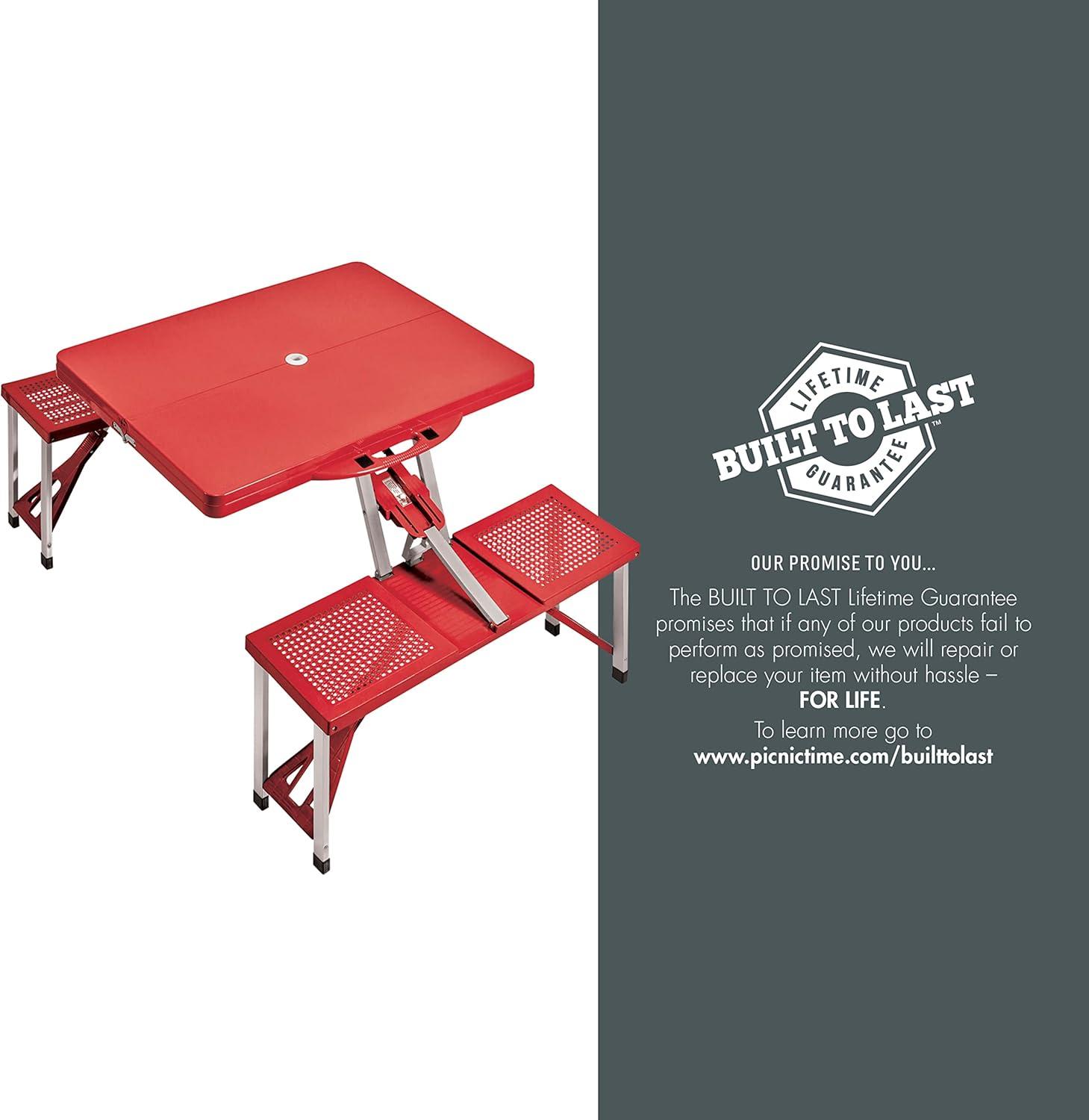 Picnic Time Red Folding Picnic Table