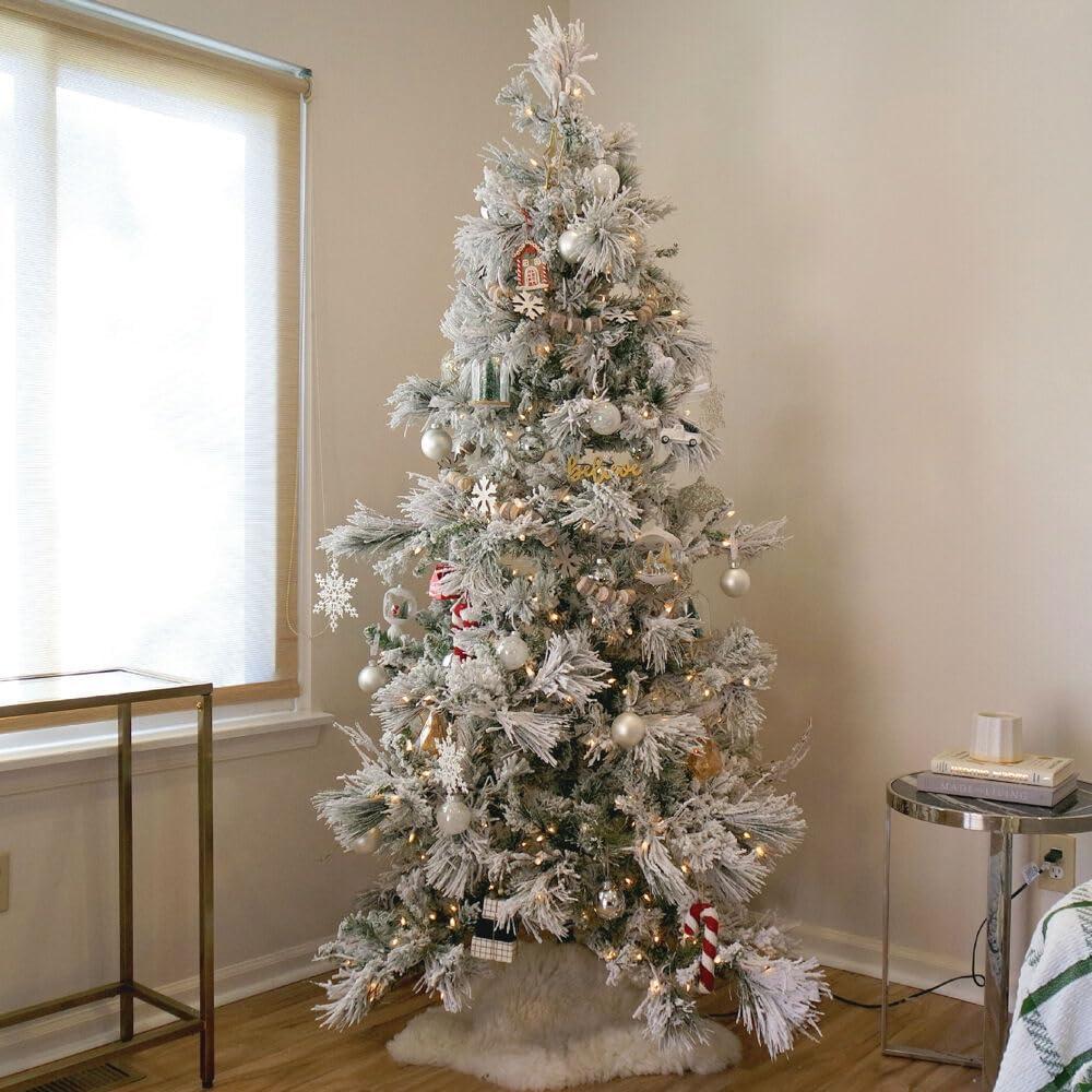 Fraser Hill Farm Fraser Hill Farm Snowy Pine Flocked Artificial Christmas Tree
