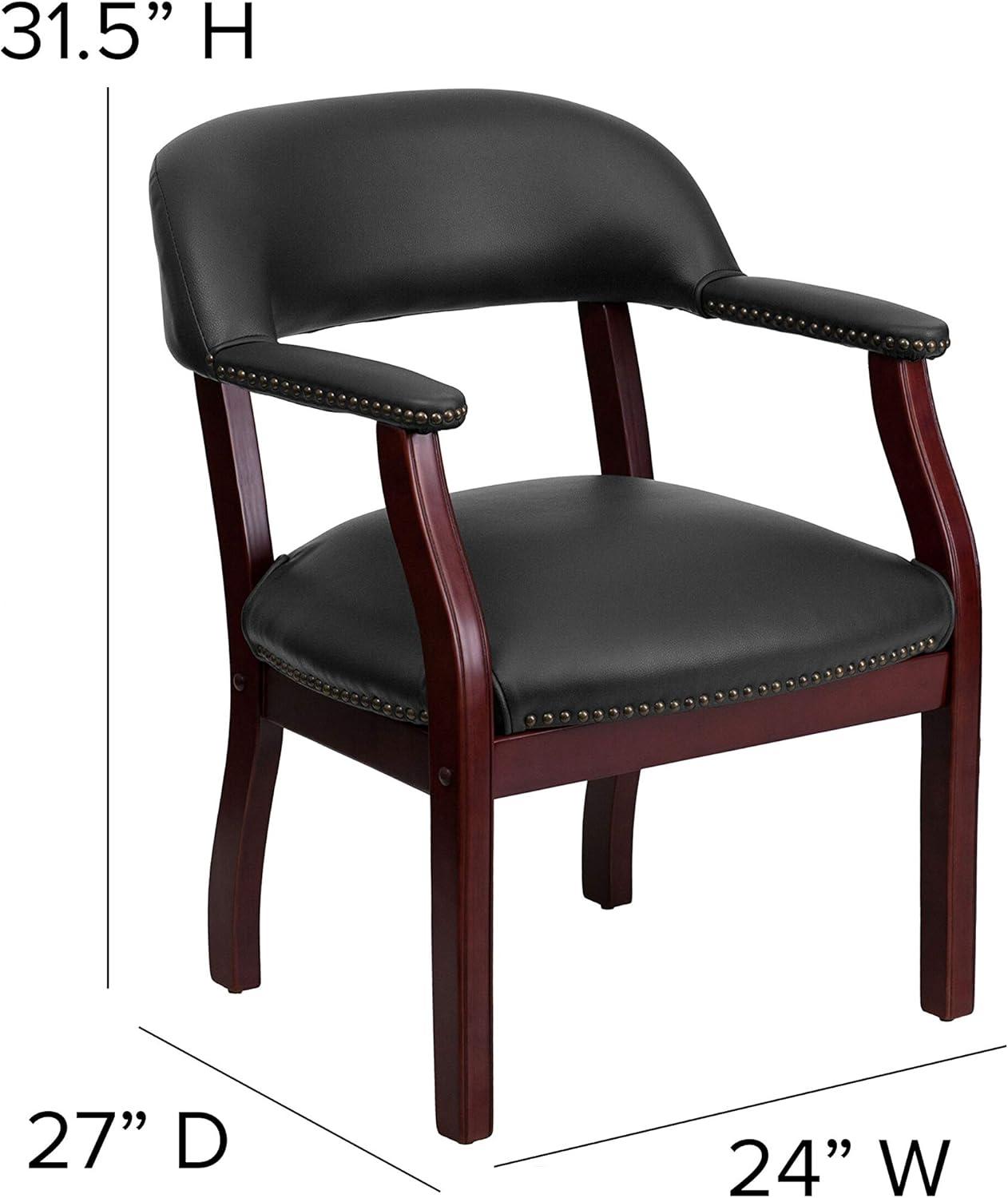 Flash Furniture Diamond Black Vinyl Luxurious Conference Chair with Accent Nail Trim