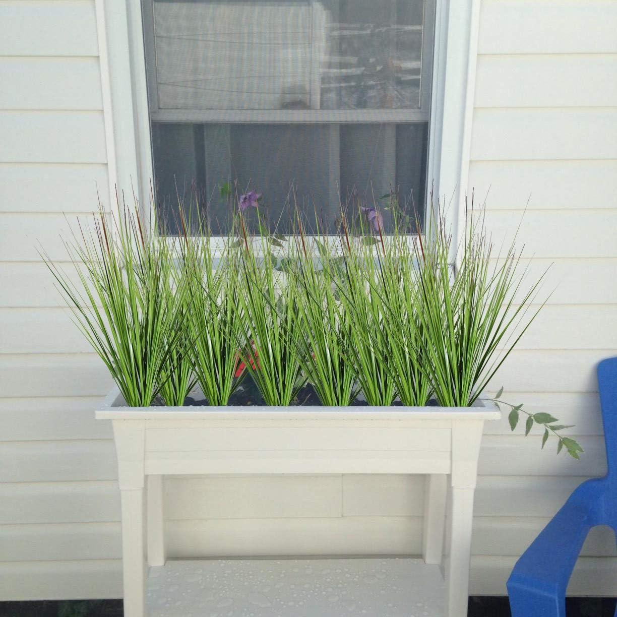 Artificial Plants 6PCS 27“ Fake Tall Onion Grass Faux Plant,Artificial Grass Greenery Shrubs Bushes for Garden Porch Window Box Shop Office Home Décor