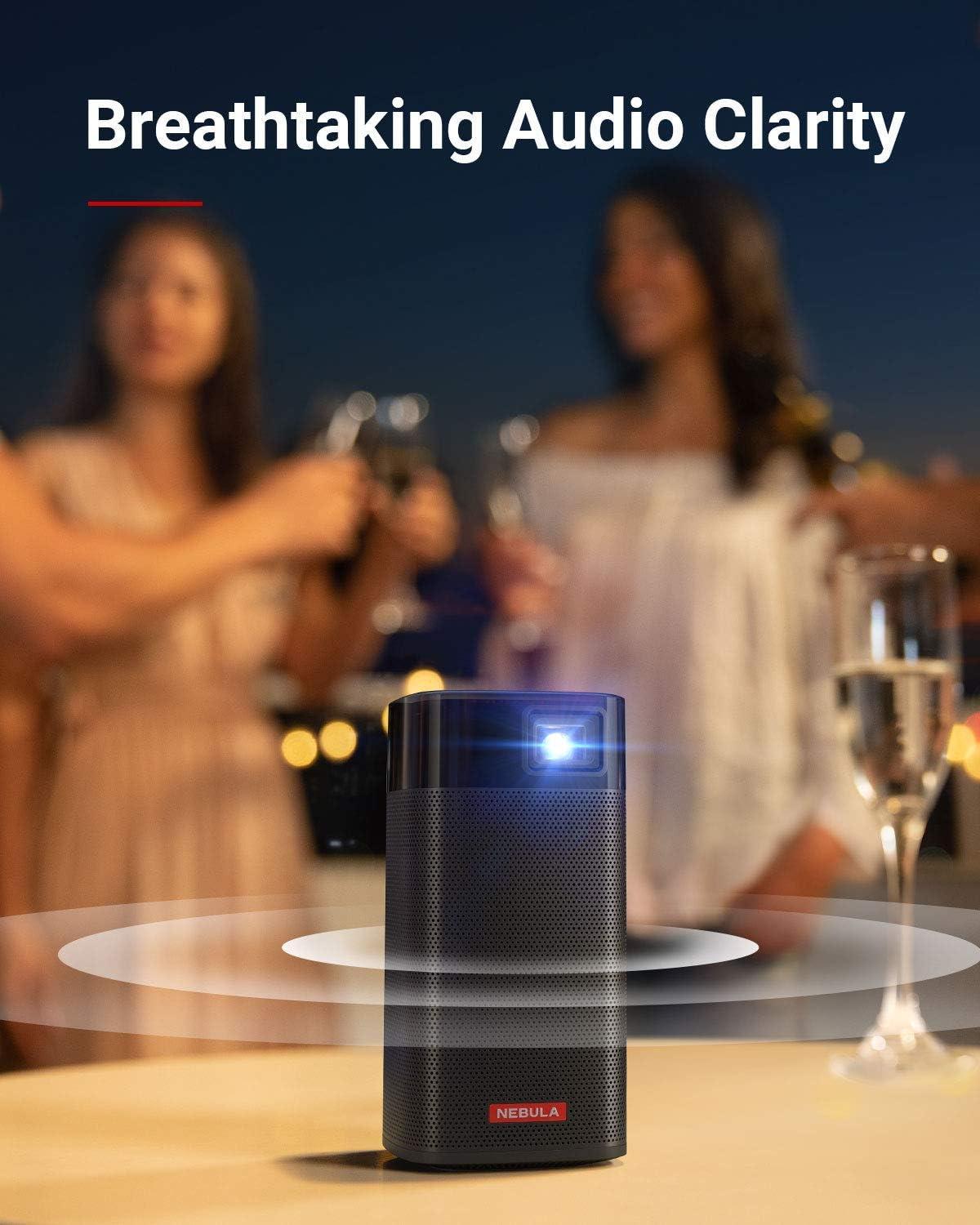 Apollo Black Portable Mini Projector with Wi-Fi and Bluetooth