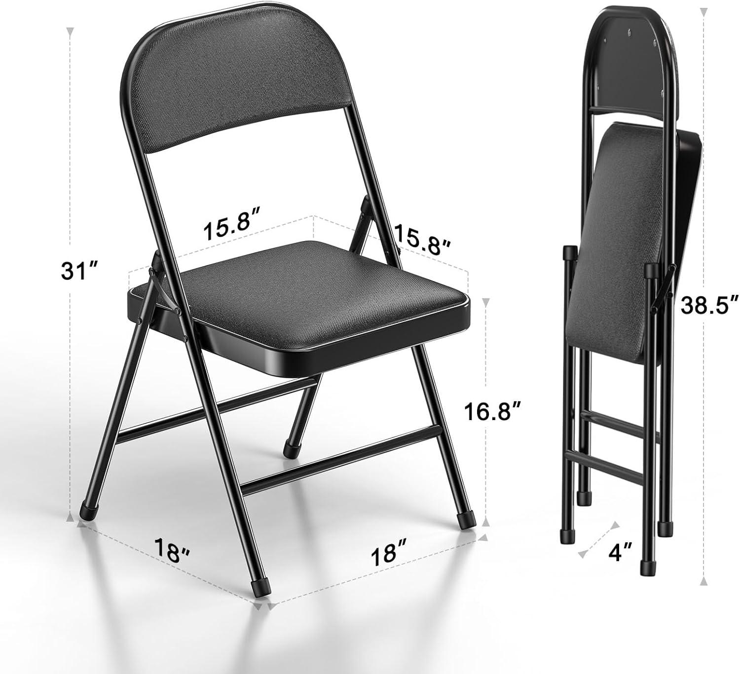 National Public Seating Commercialine Steel Folding Chair Set (Set of 4)