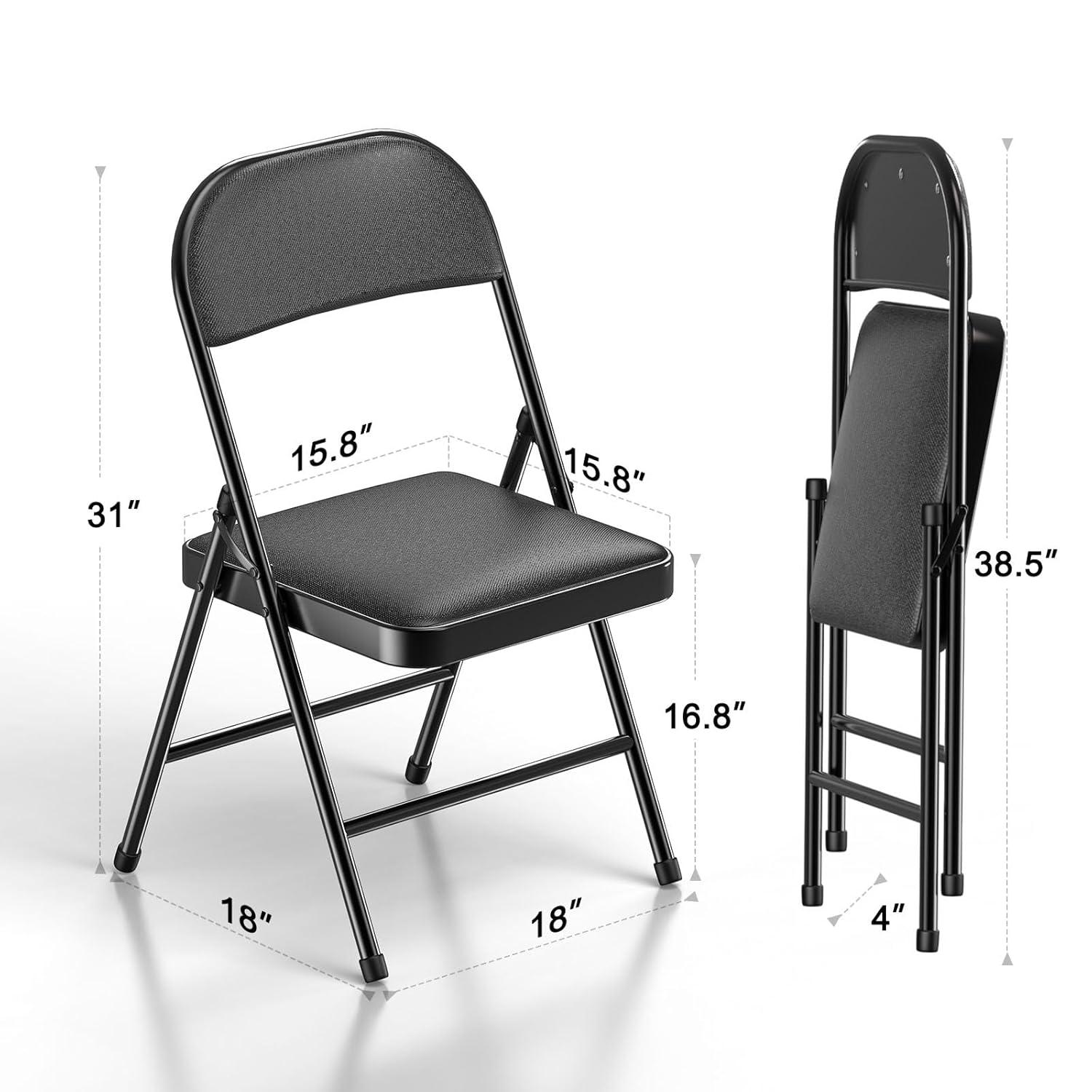 National Public Seating Commercialine Steel Folding Chair Set (Set of 4)