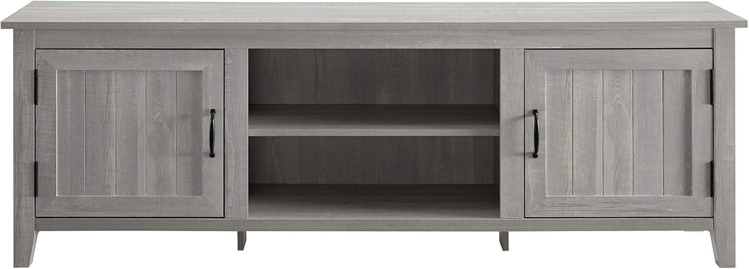 Walker Edison Simple Modern Wood TV Stand for TVs up to 78" in Stone Gray Finish