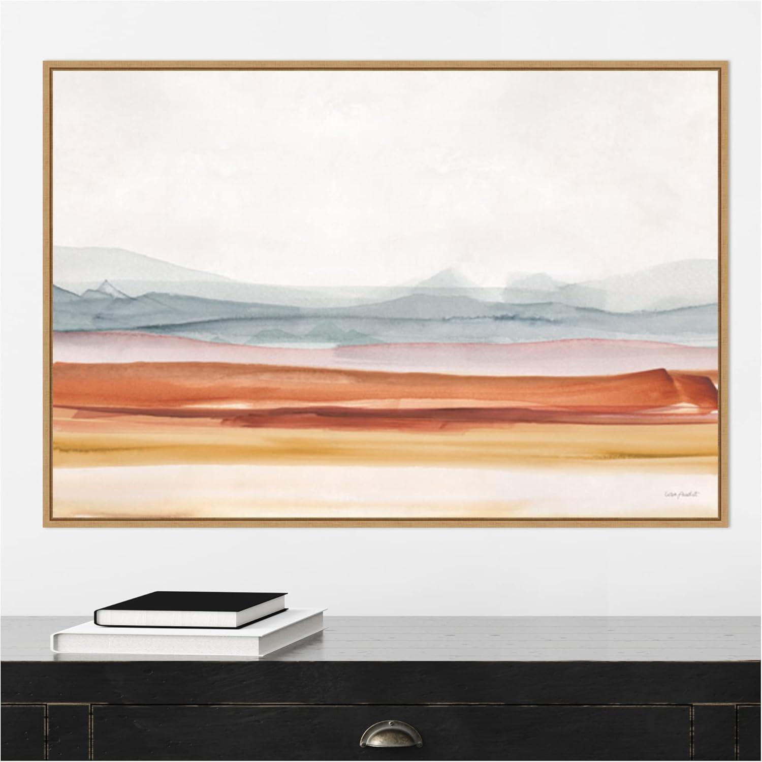 Sierra Hills Abstract Landscape Canvas Print with Maple Frame