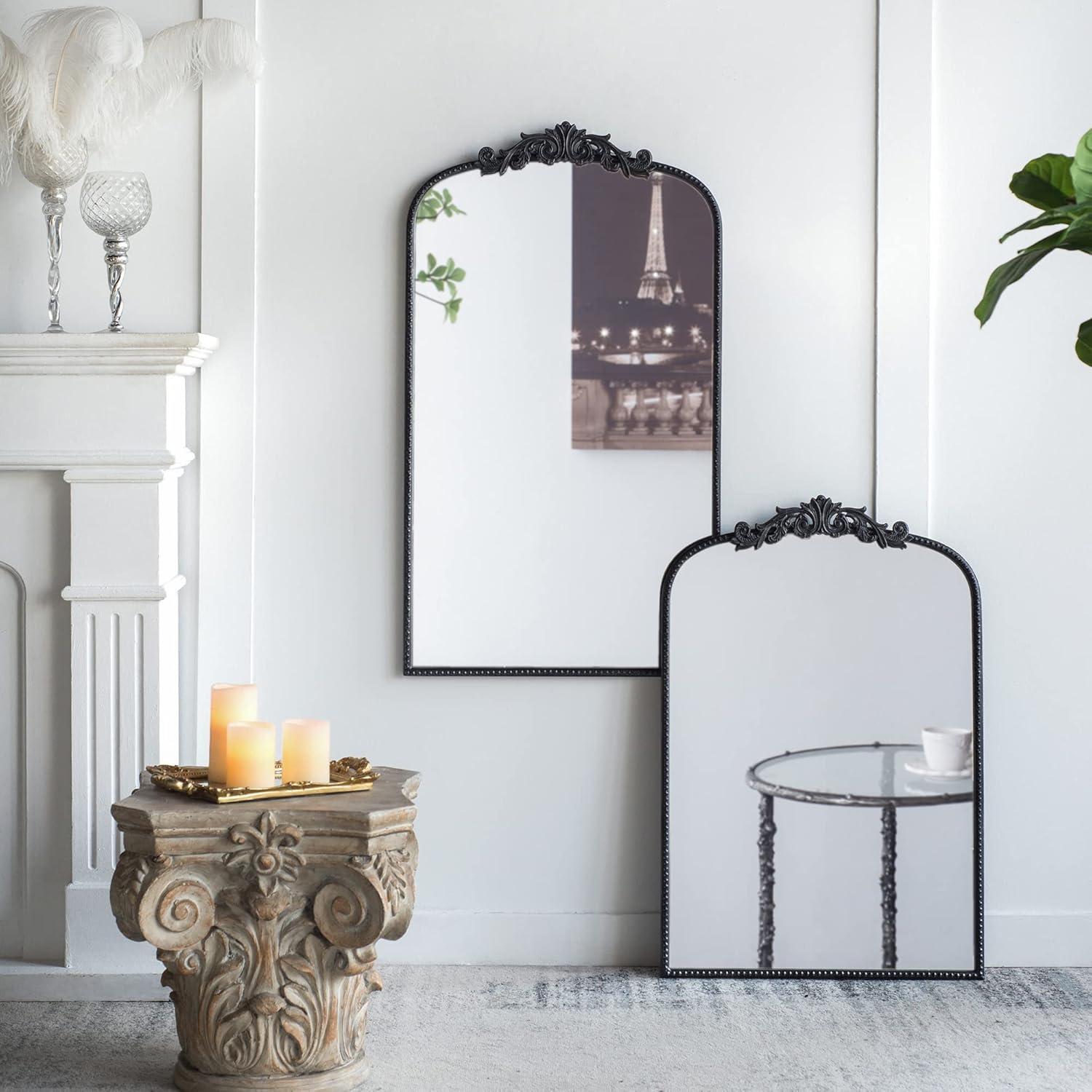 A&B Home  Baroque Inspired Wall Mirror - 24" x 42" Black