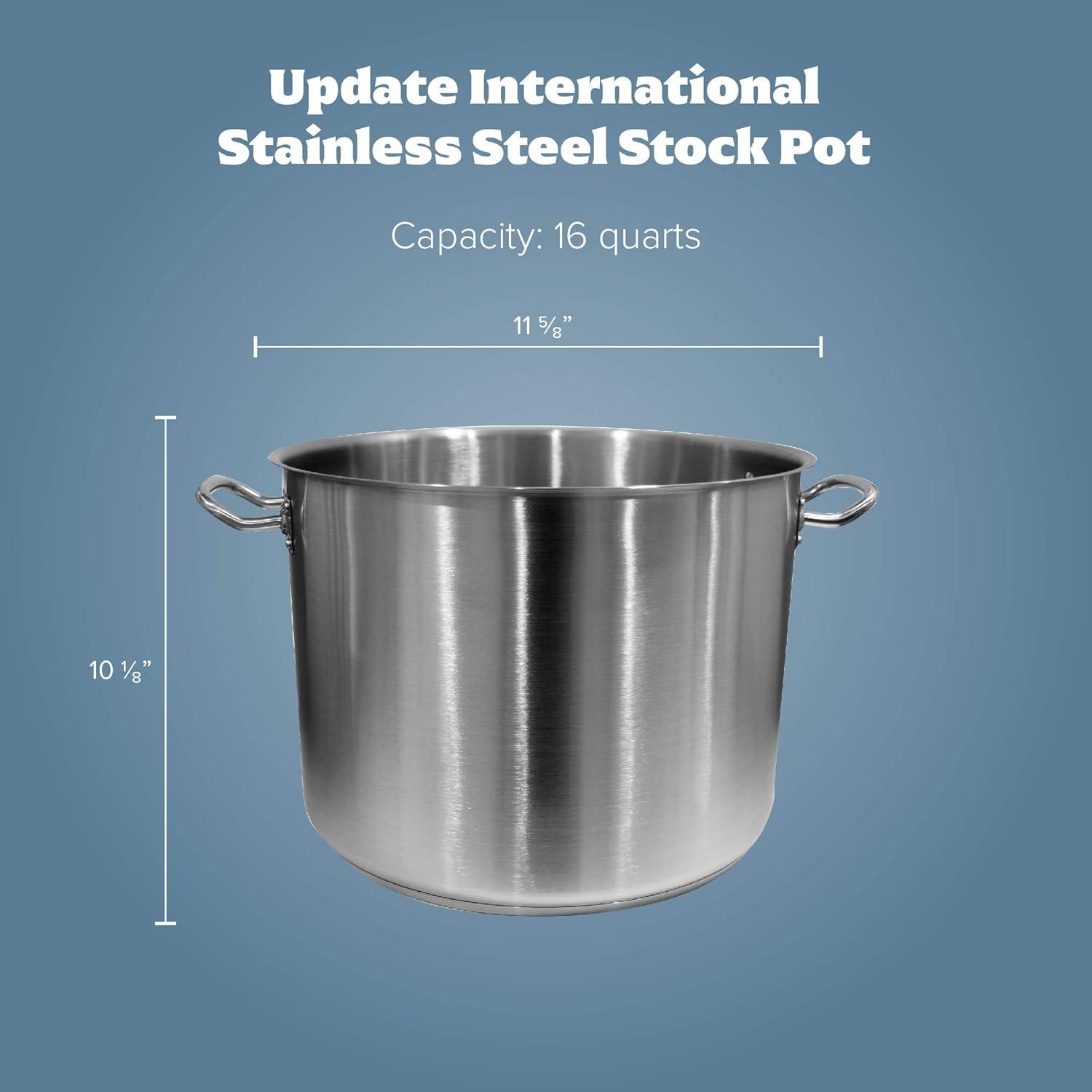 16 Quart Stainless Steel Induction-Ready Stock Pot with Lid