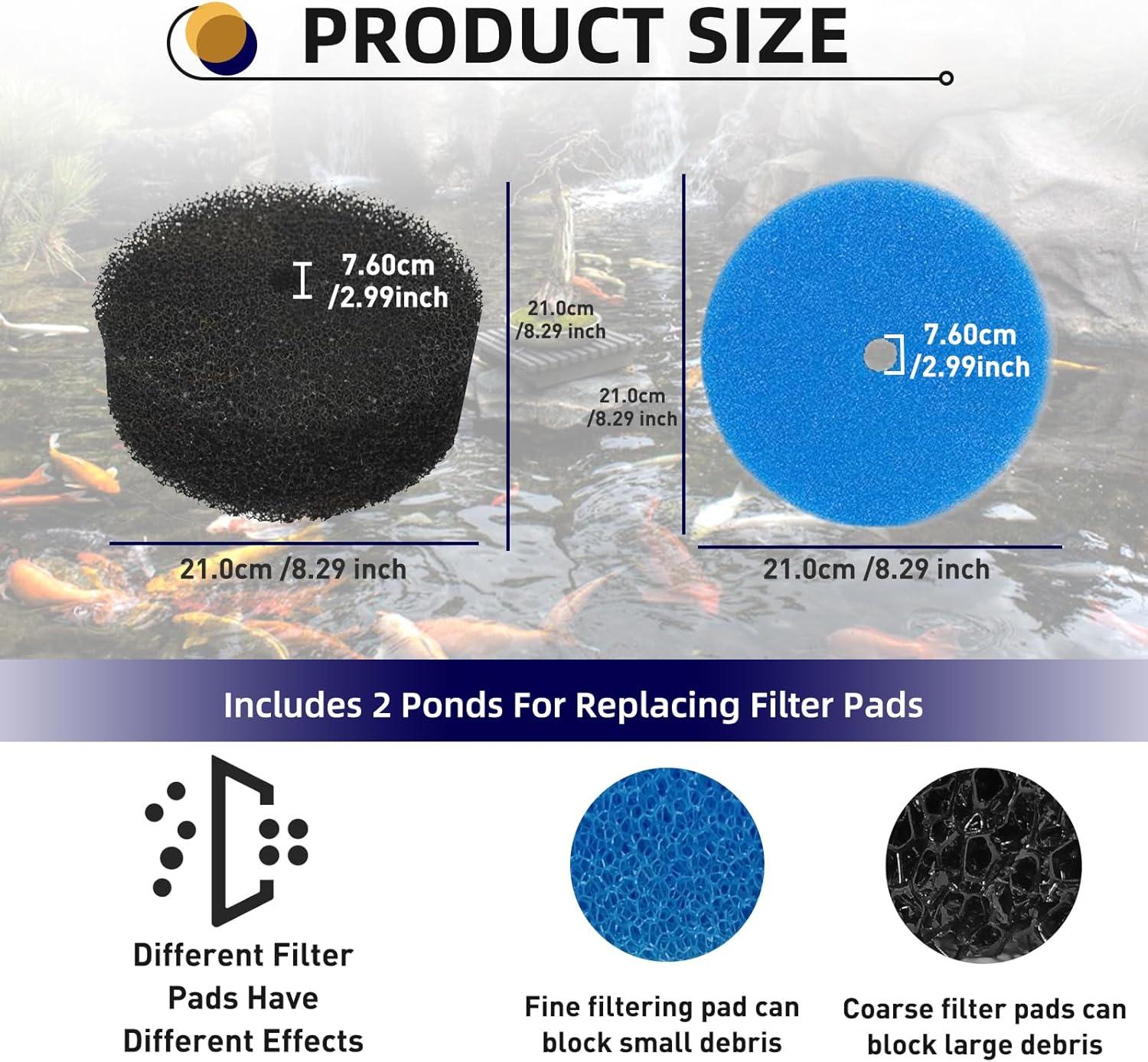 2 PCS Pond Filter Pads compatible with 871980012549 032264 Aquanique-Replacement Filter Pads for Qfp900 and Qfp1250Uv