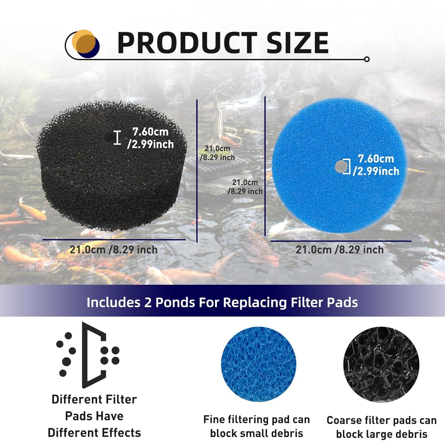 2 PCS Pond Filter Pads compatible with 871980012549 032264 Aquanique-Replacement Filter Pads for Qfp900 and Qfp1250Uv