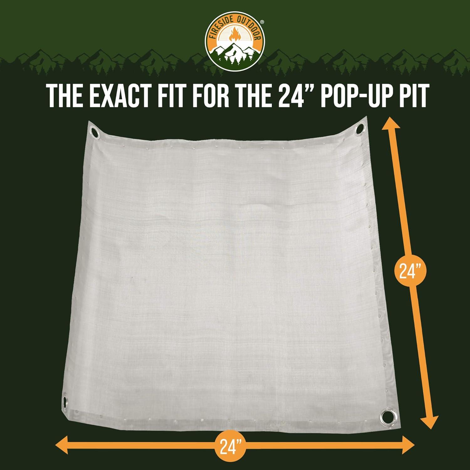 Fireside Outdoor Pop Up Pit Replacement Mesh 24"x24" for Small Portable Fire Pit Wood Burning, Campfire Pits, Mesh Firepit, Camping Fire Pits Portable, Firepit Accessories, Outdoor Firepits