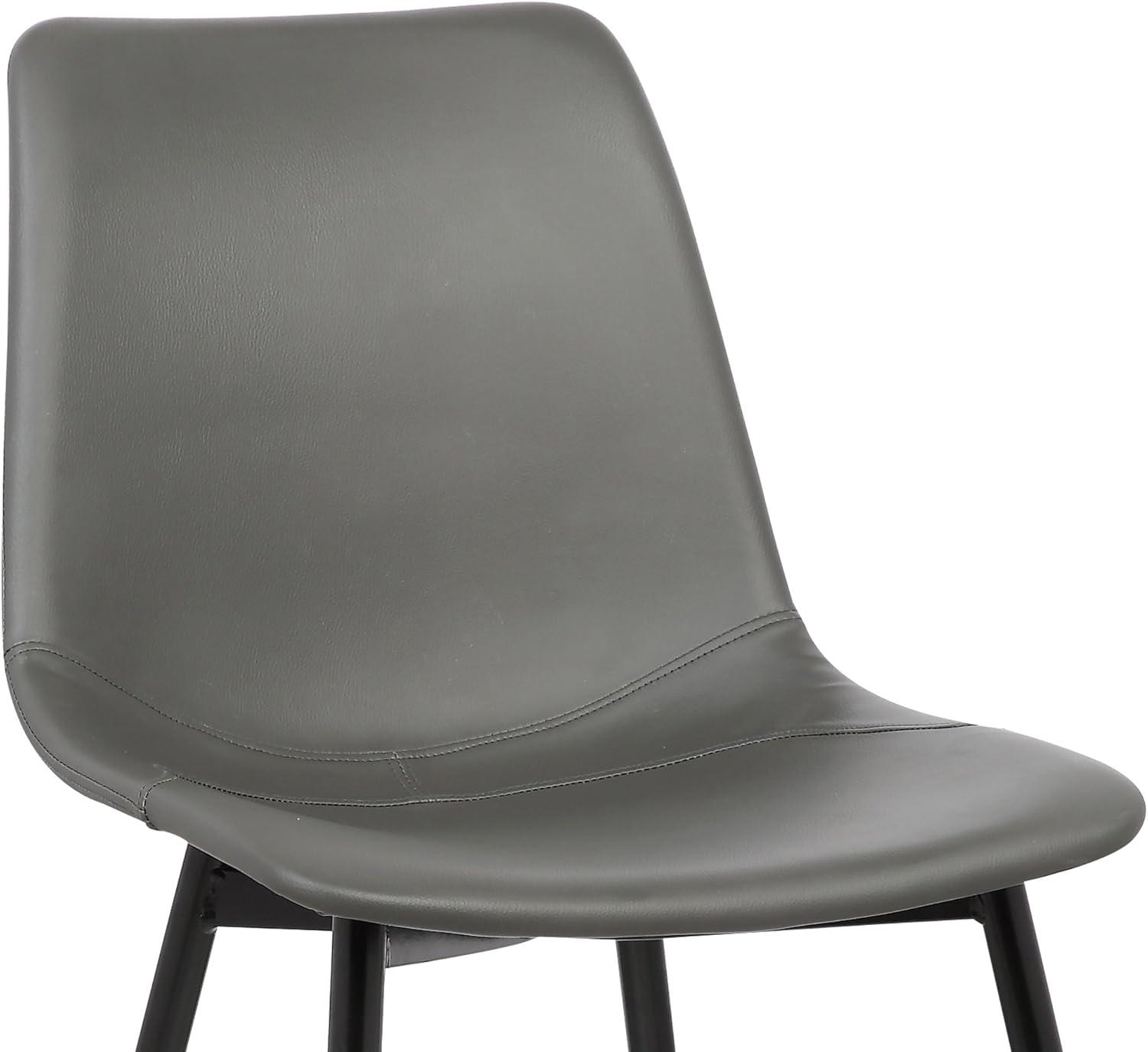 Monte Gray Faux Leather Upholstered Metal Arm Chair